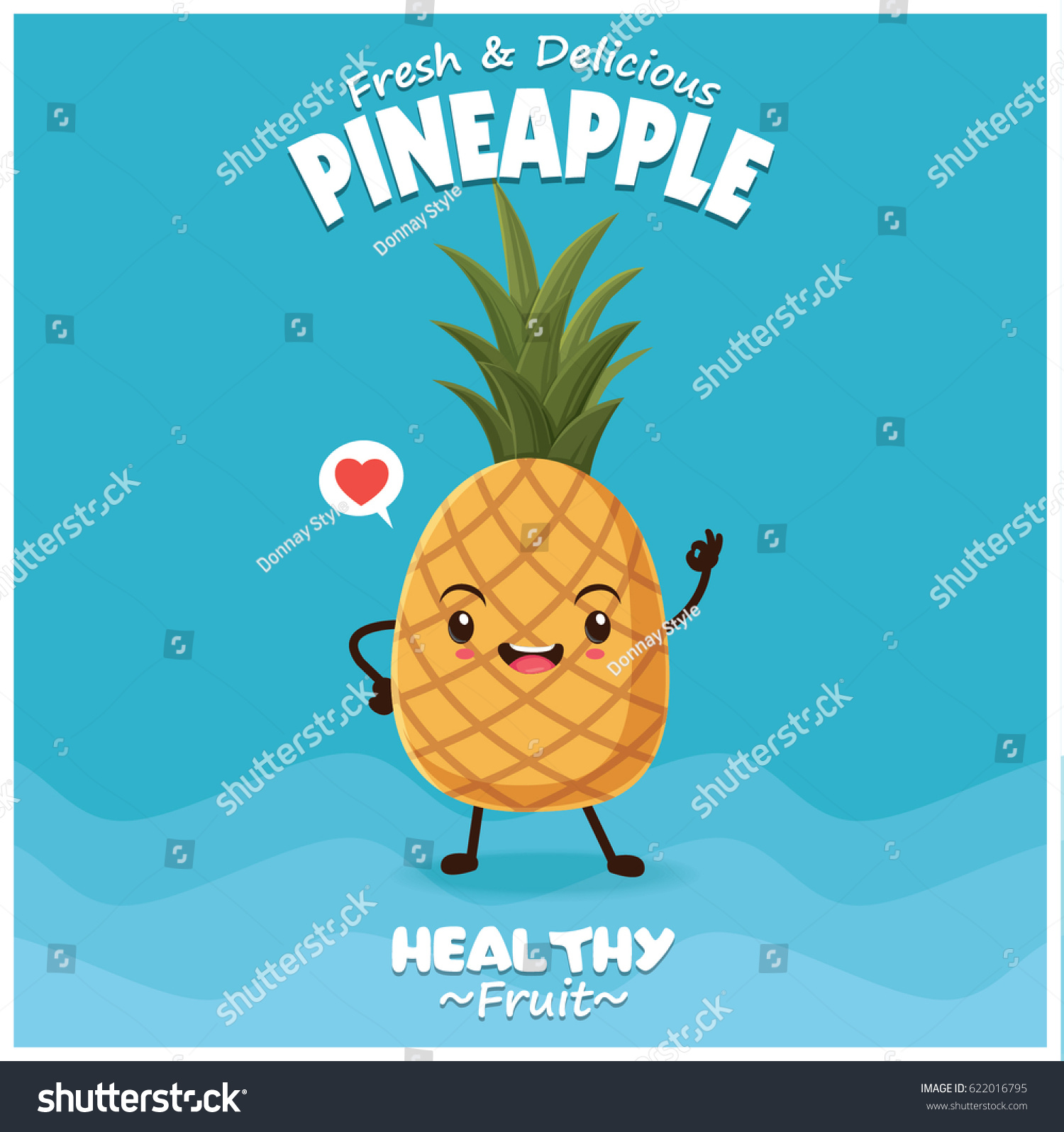 Vintage Pineapple Poster Design Vector Pineapple Stock Vector Royalty