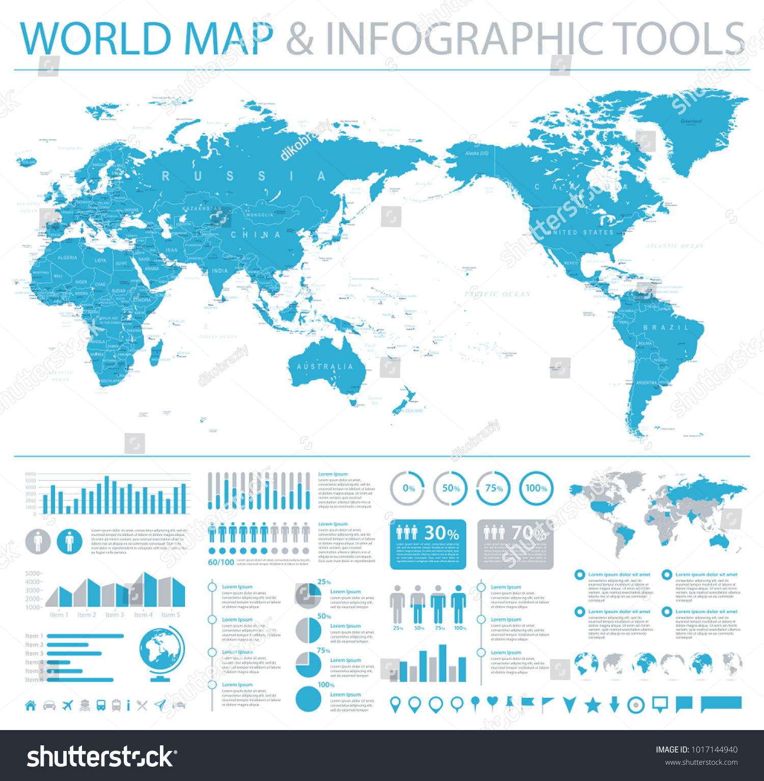 Vintage Political World Map Pacific Centered Stock Vector Royalty Free 1017144940 Shutterstock 7906