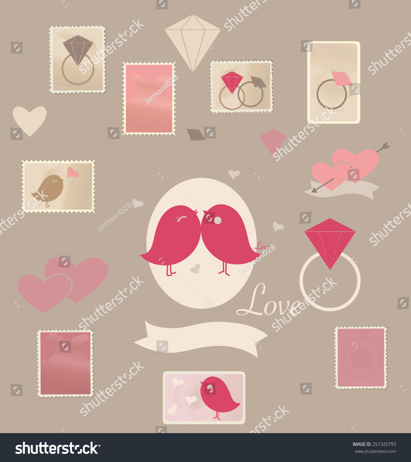 Vintage Postage Stamps Vector Illustration Stock Vector Royalty Free Shutterstock