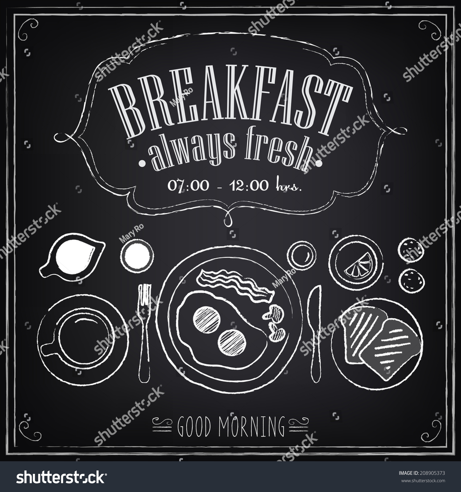 Vintage Poster Breakfast Menu Set On Stock Vector 208905373 - Shutterstock