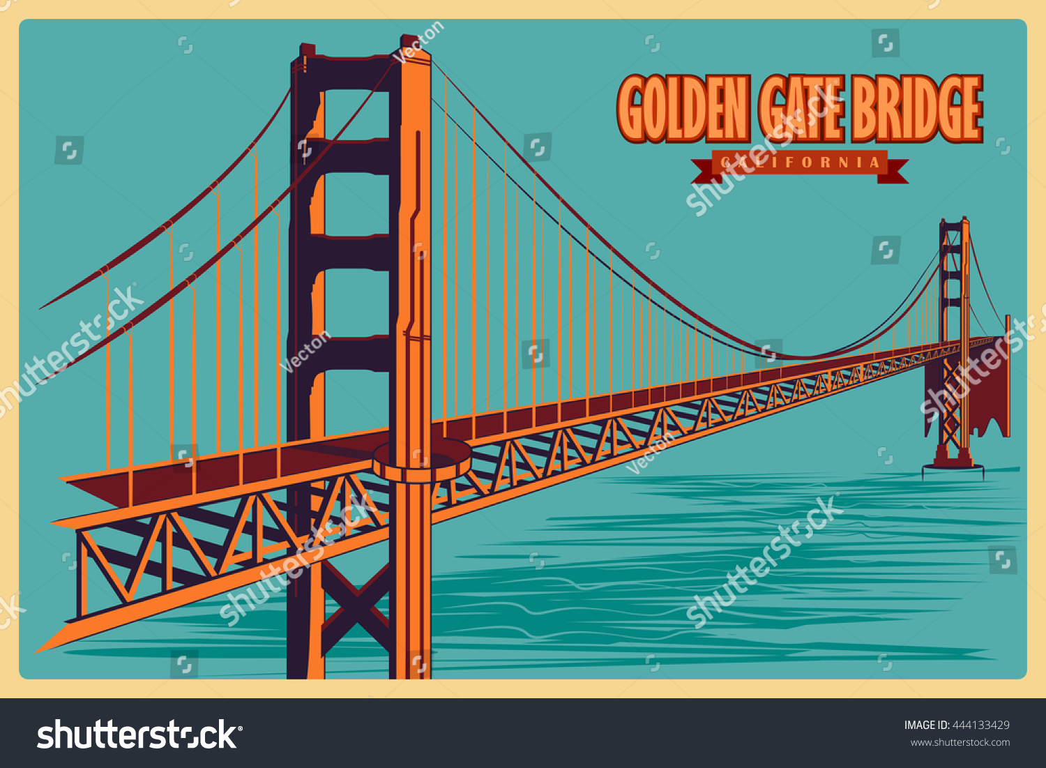 6137.Poster.California.golden.gate.hollywood.bowl.sailboats.Decoration.Graphic 