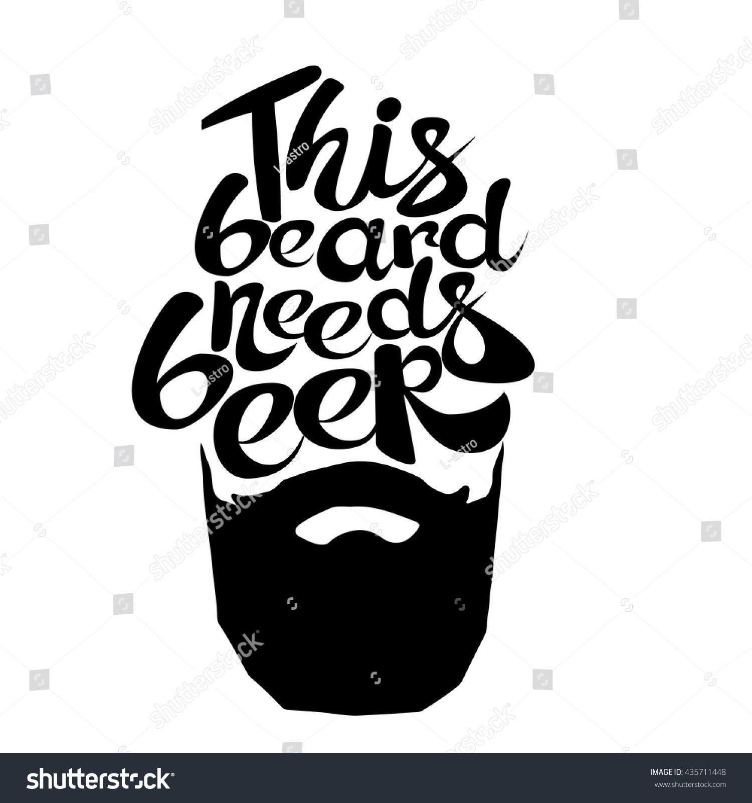 Vintage Poster This Beard Needs Beer Stock Vector 