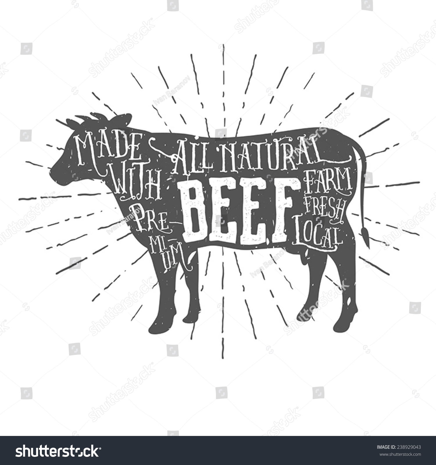 Vintage Premium Beef Typographic Label Stock Vector Illustration ...