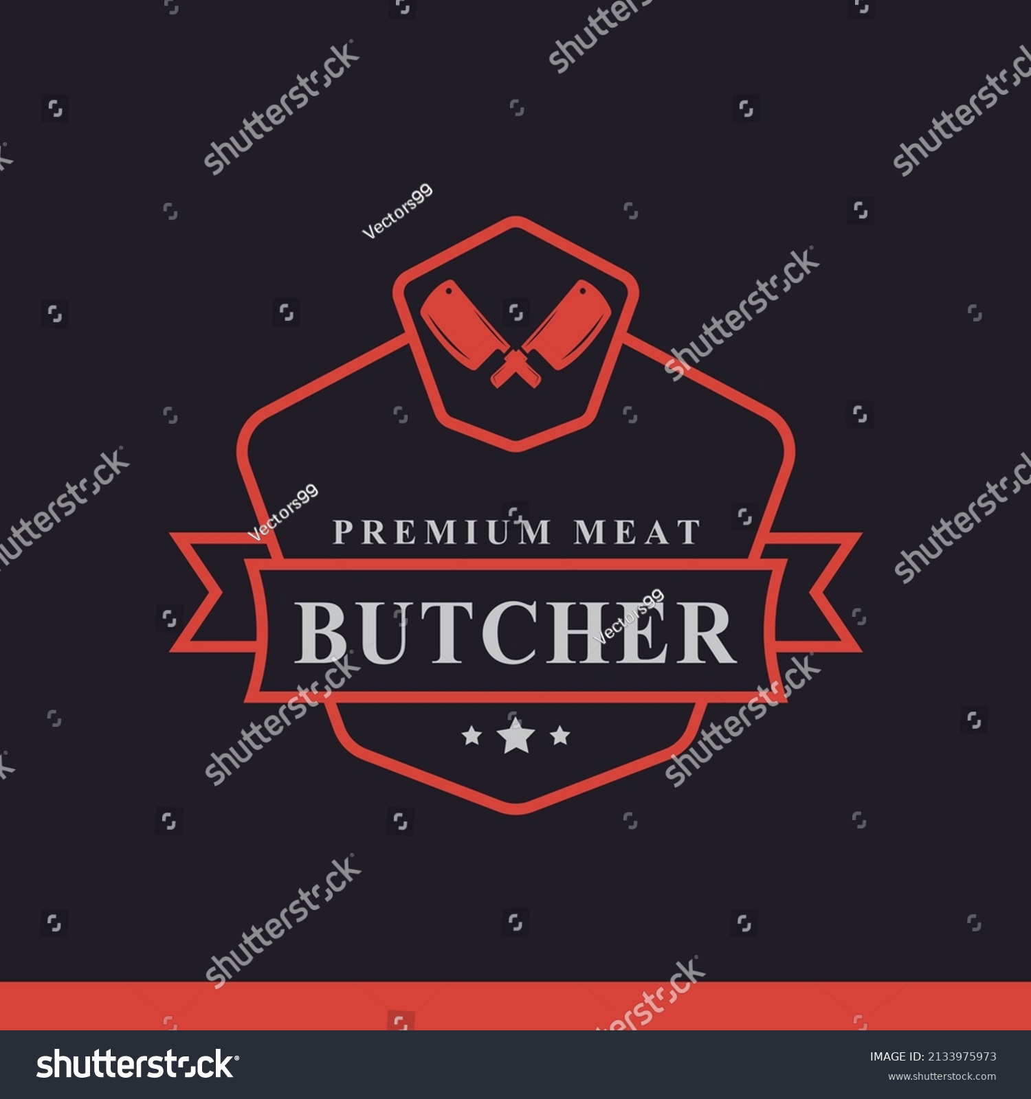 Vintage Retro Badge Butcher Shop Crossed Stock Vector Royalty Free 2133975973 Shutterstock