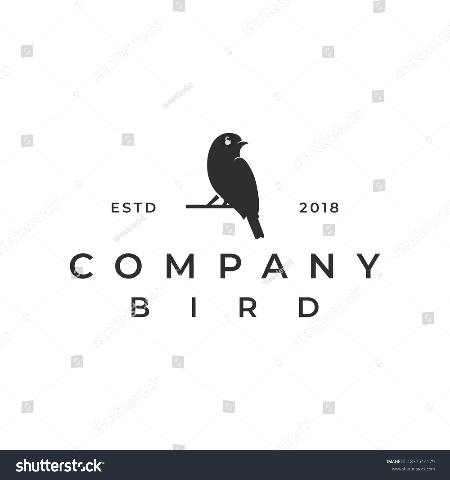 Vintage Retro Bird Silhouette Logo Design Stock Vector (Royalty Free ...