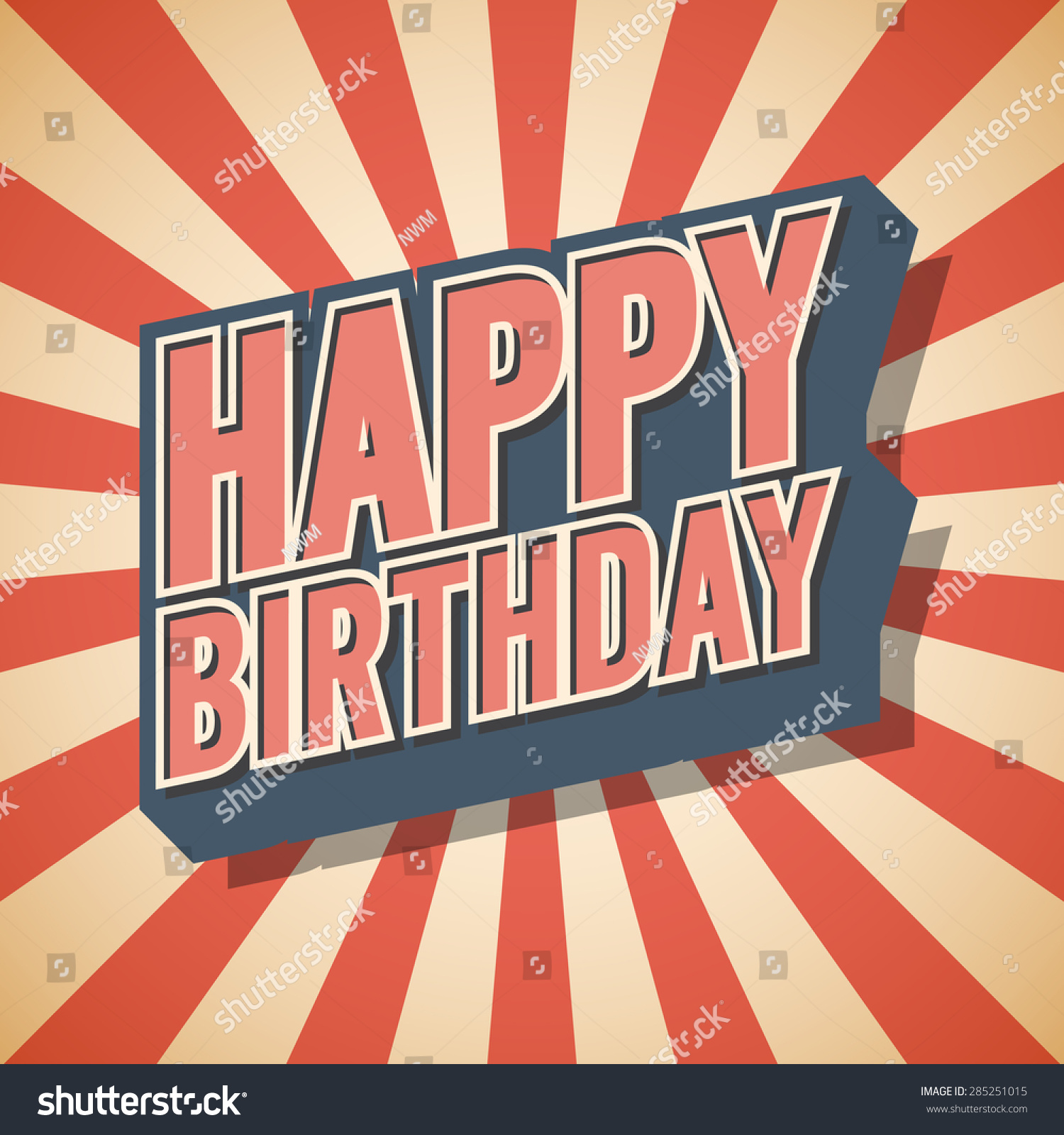 Vintage Retro Happy Birthday. Speech Bubble Background Stock Vector ...