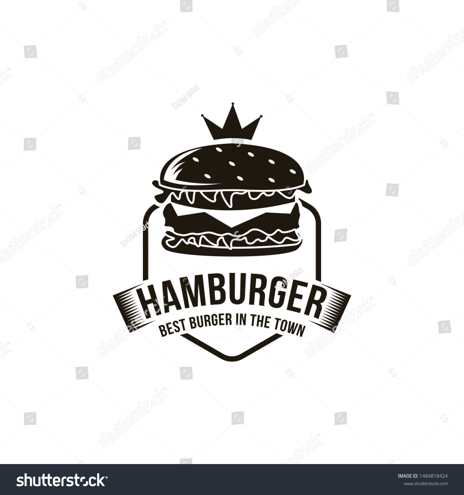 Vintage Retro Hipster Hamburger Burger Logo Stock Vector (Royalty Free ...