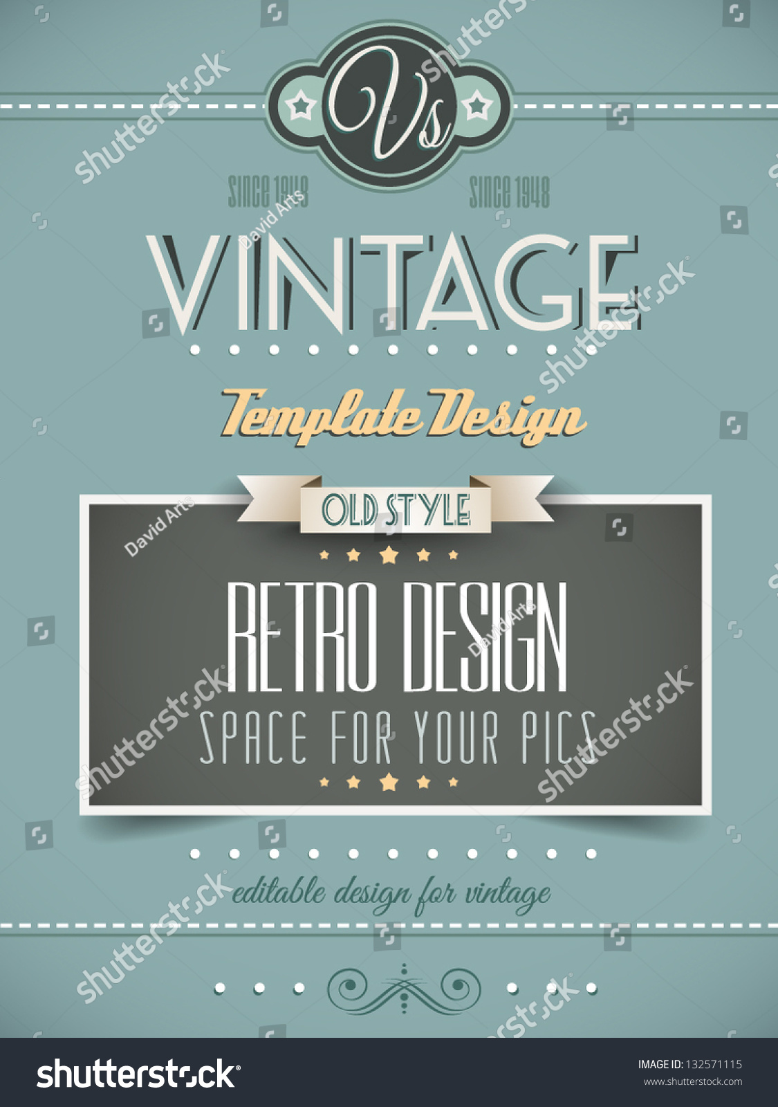 Vintage Retro Page Template For A Variety Of Purposes: Website Home ...