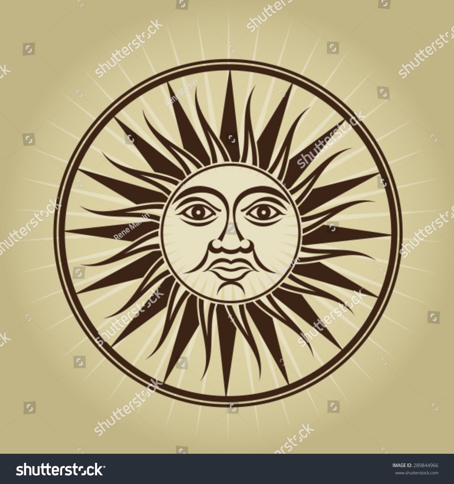 Vintage Retro Sun Illustration - 289844966 : Shutterstock