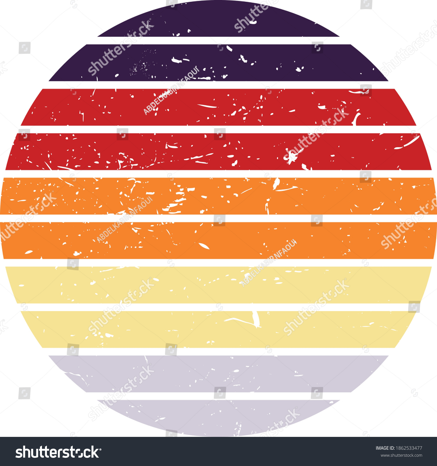 SVG of Vintage Retro Sunset Striped Circle Art you can edit and use in your projects (t-shirt,POD,book cover…). svg