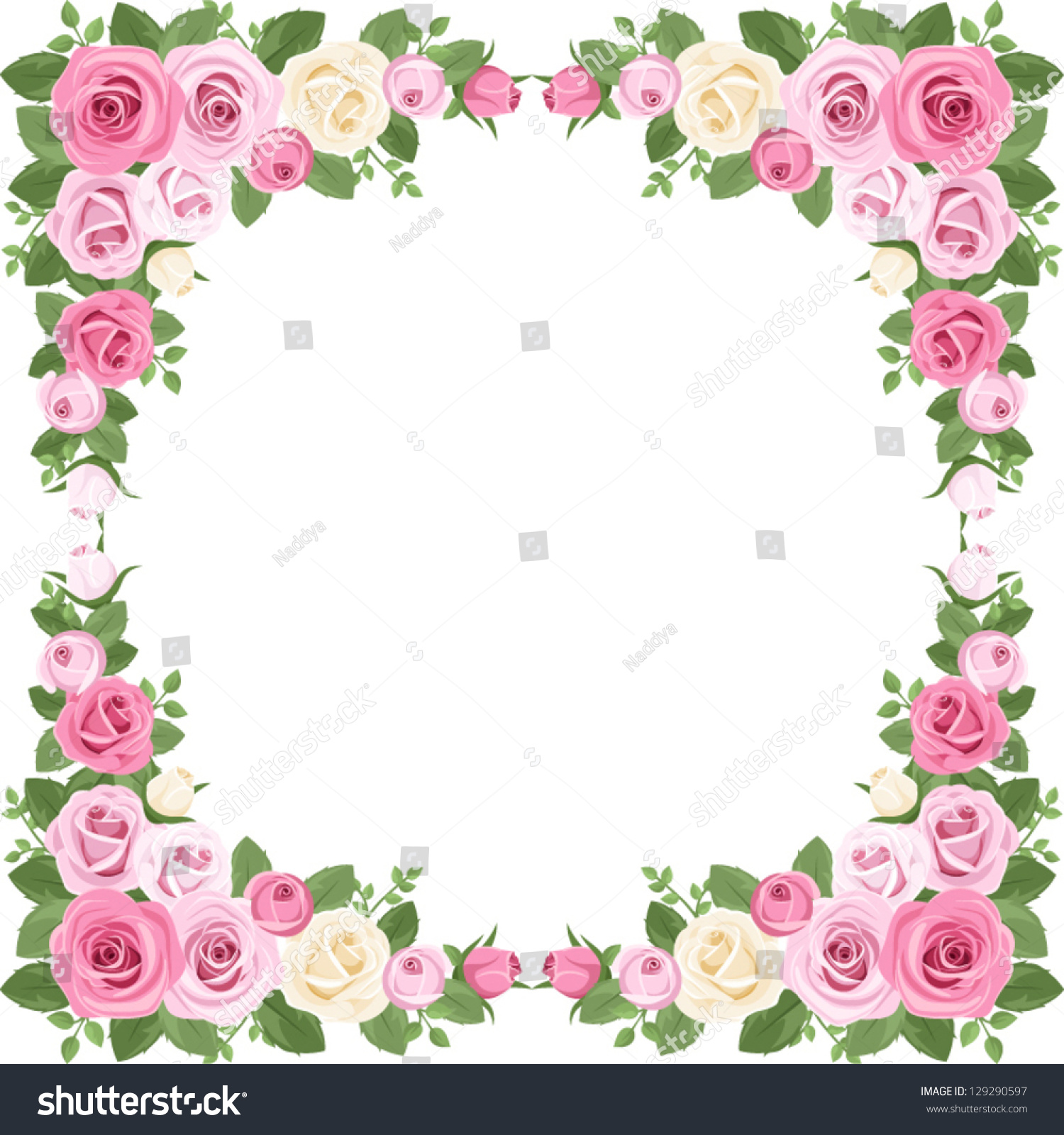 Vintage Roses Frame Vector Illustration Stock Vector (Royalty Free ...