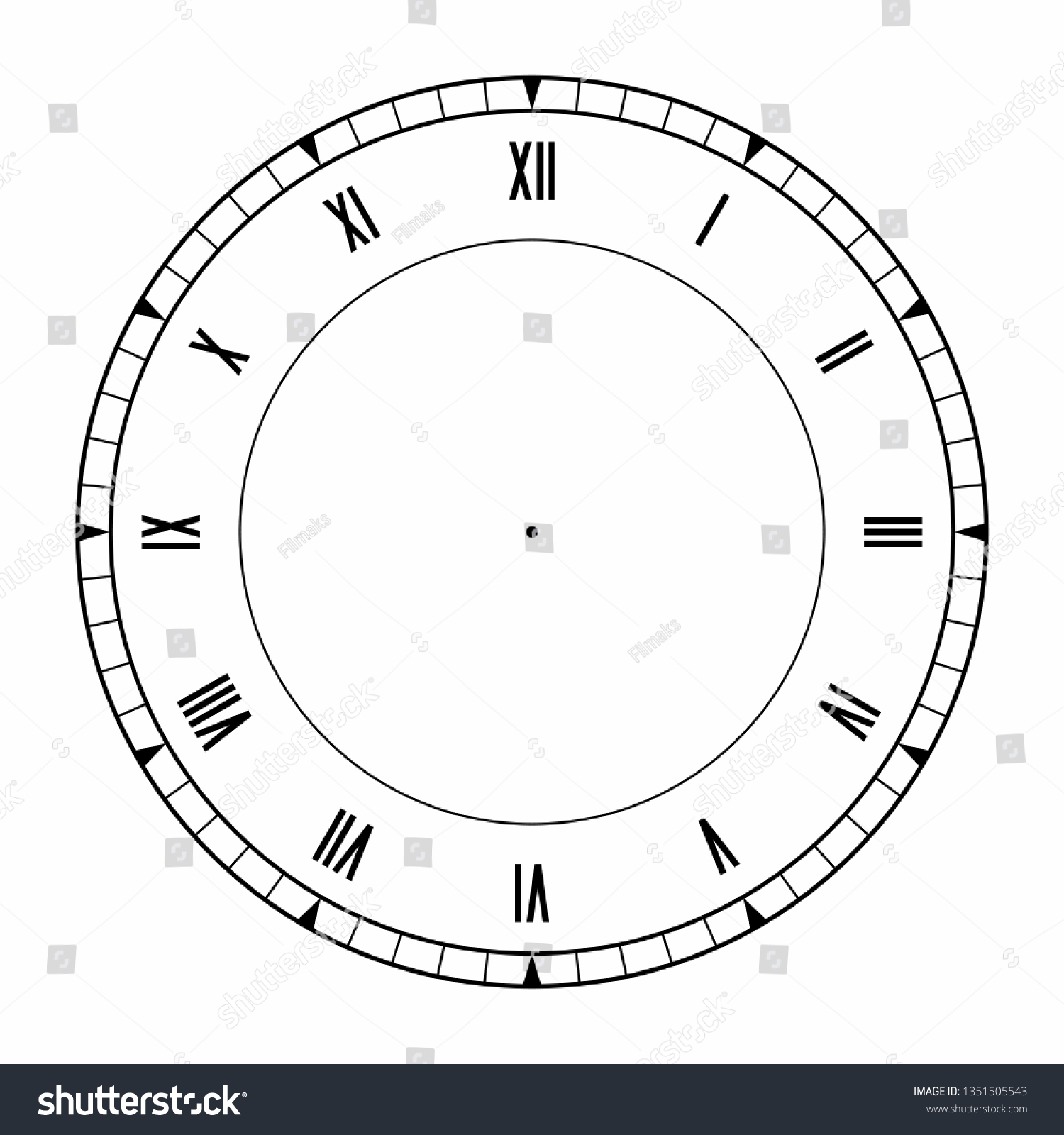 Vintage Round Clock Roman Hour Time Stock Vector (royalty Free 