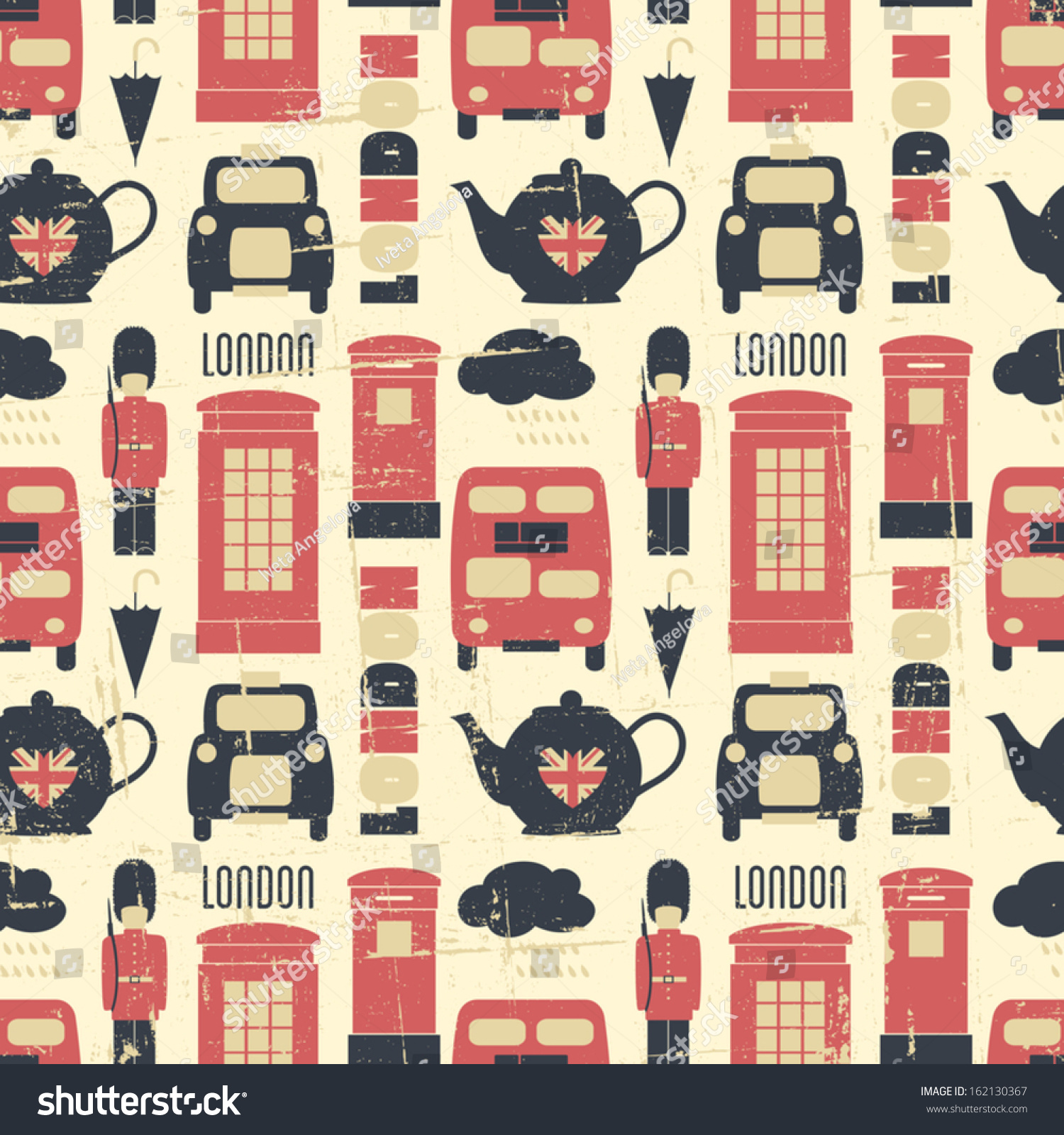 SVG of Vintage seamless pattern with London symbols. svg
