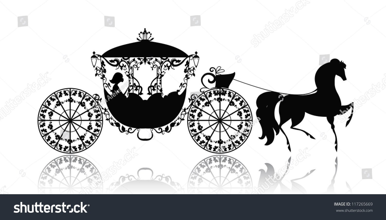 SVG of vintage silhouette of a horse carriage svg