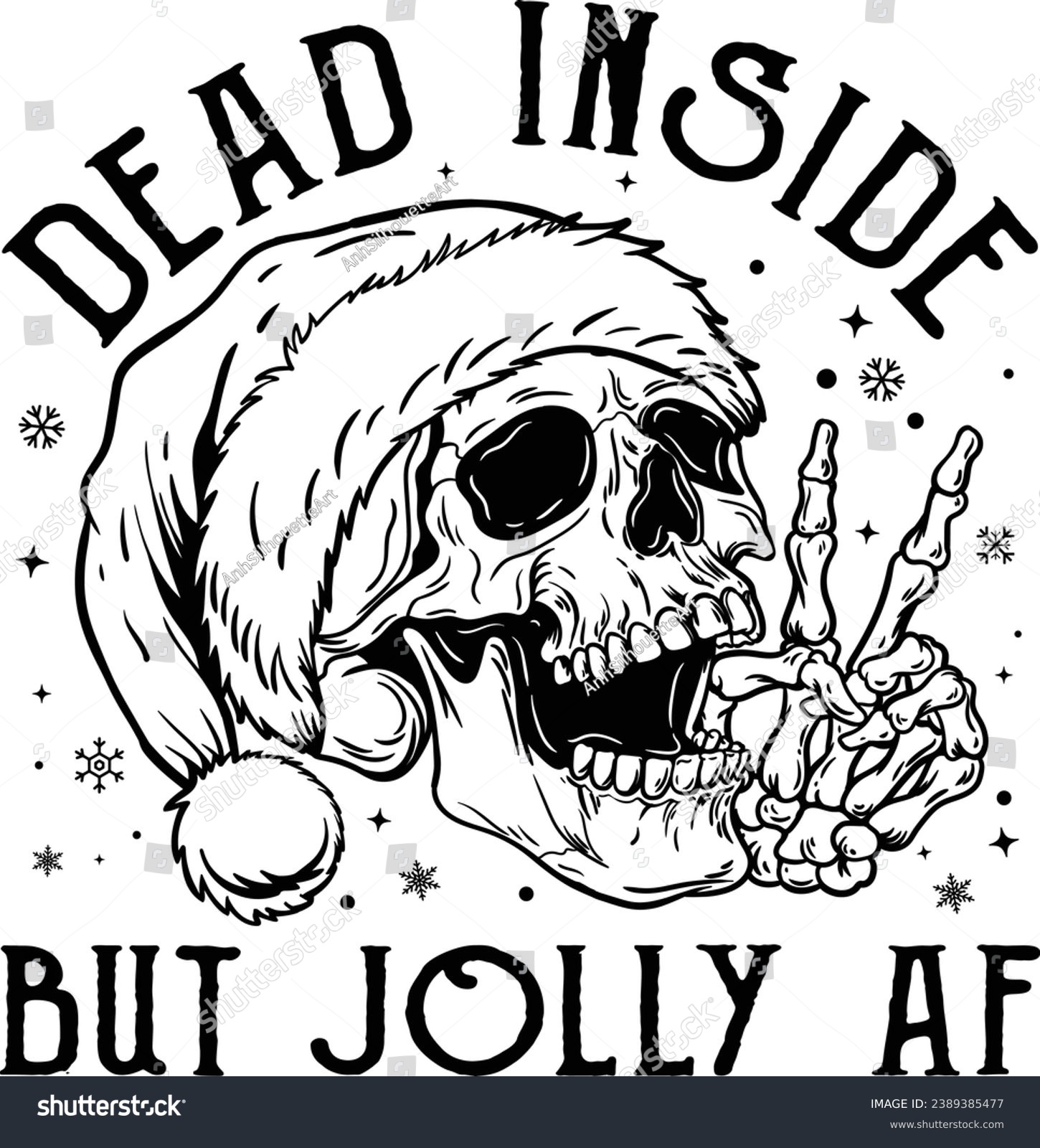 SVG of Vintage Skull Christmas, Skeleton Santa Claus, Dead inside but Caffeinated Christmas Cut File Cricut Silhouette, Funny Christmas Skeleton Coffee svg