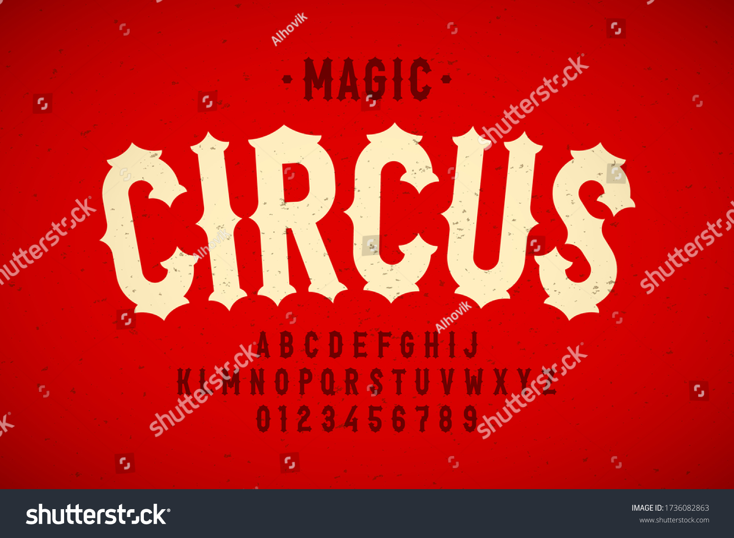 Vintage Style Circus Font Alphabet Letters Stock Vector Royalty Free