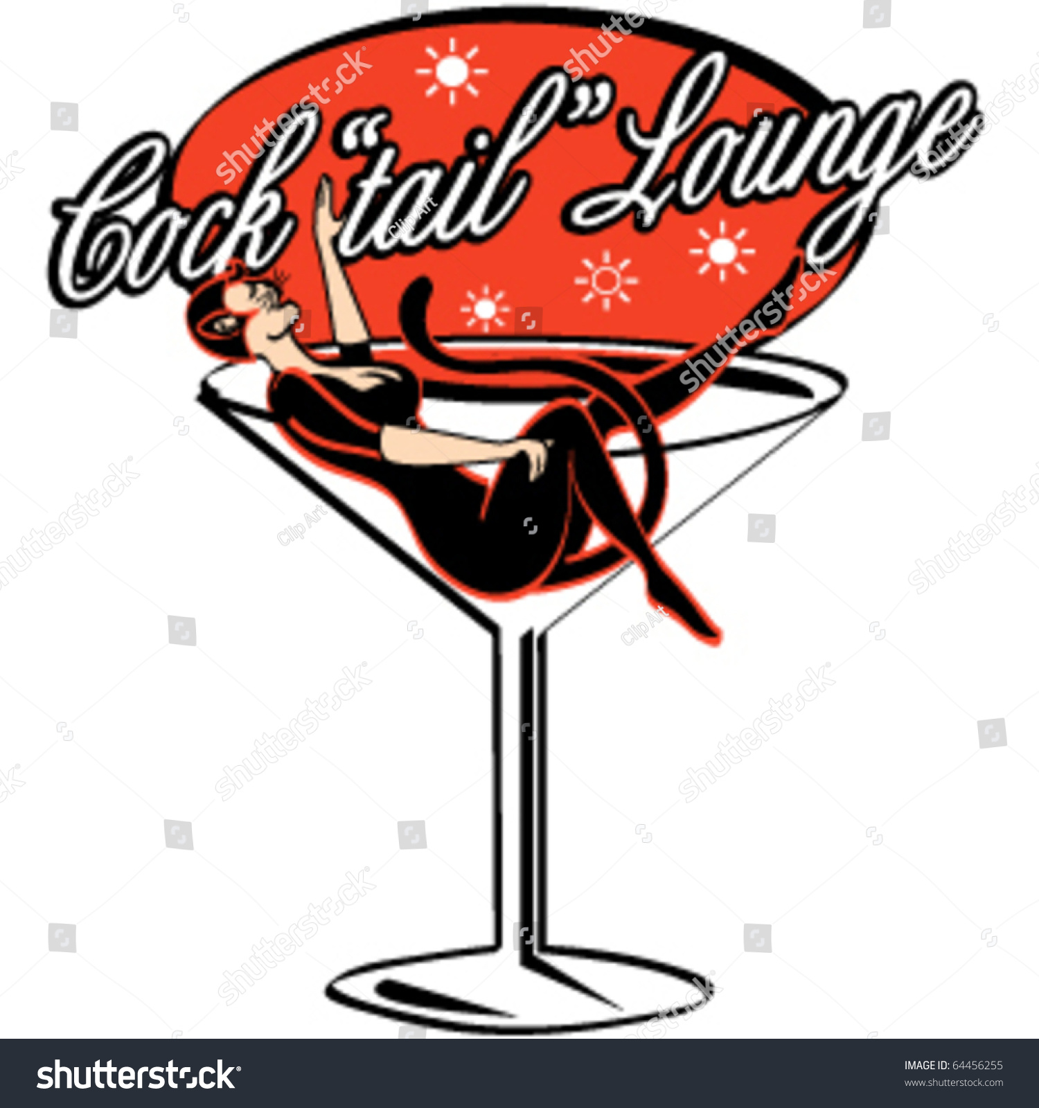 Vintage Style Cocktail Lounge Sign Sexy Stock Vector