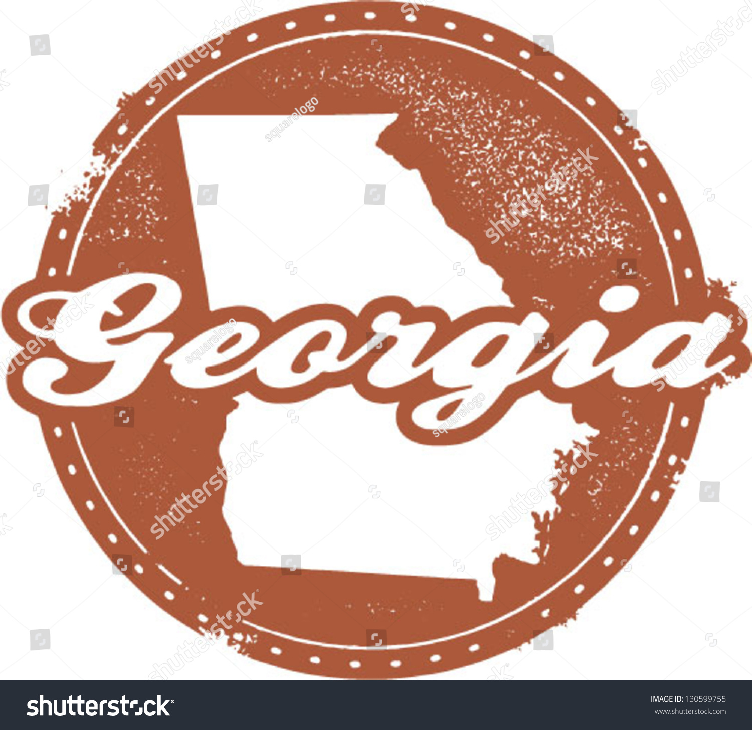 Vintage Style Georgia Usa State Stamp Stock Vector 130599755 : Shutterstock