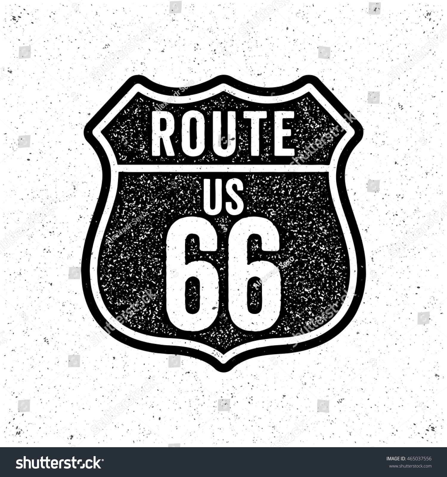 Vintage Style Route Sixty Six Road Stock Vector (Royalty Free ...