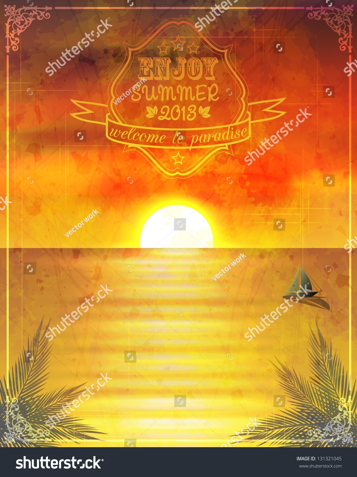 vintage sunset label vector background stock vector 131321045 vintage sunset flyers