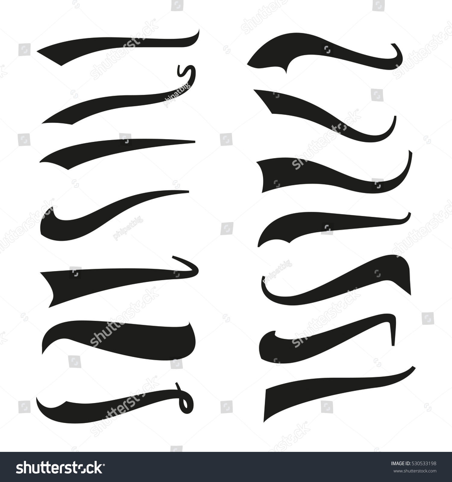 Vintage Text Tail Set Stock Vector 530533198 - Shutterstock