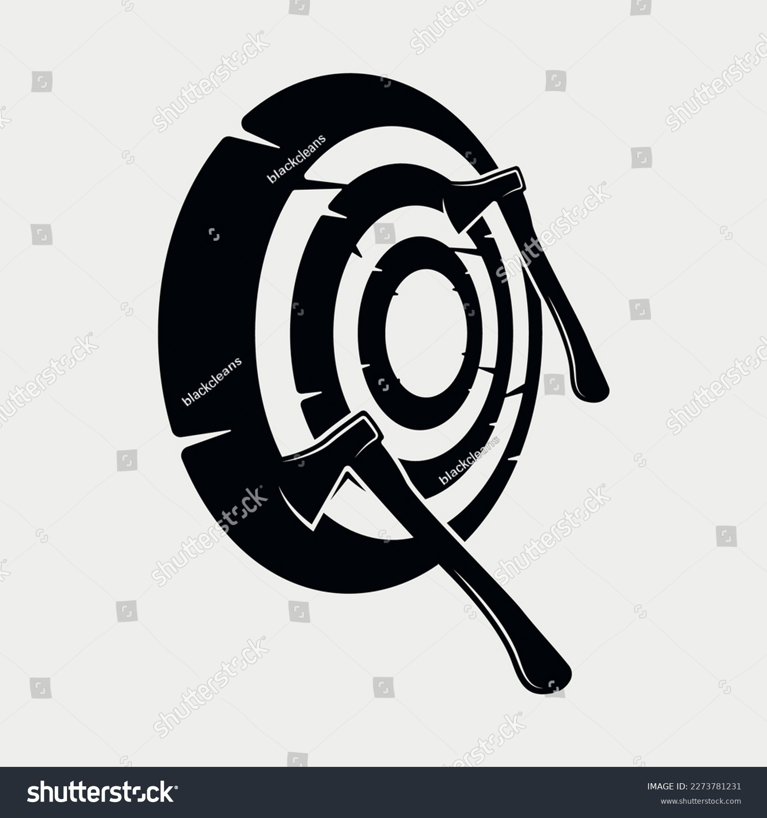 SVG of Vintage throwing axe icon illustration simple design element logo template. svg