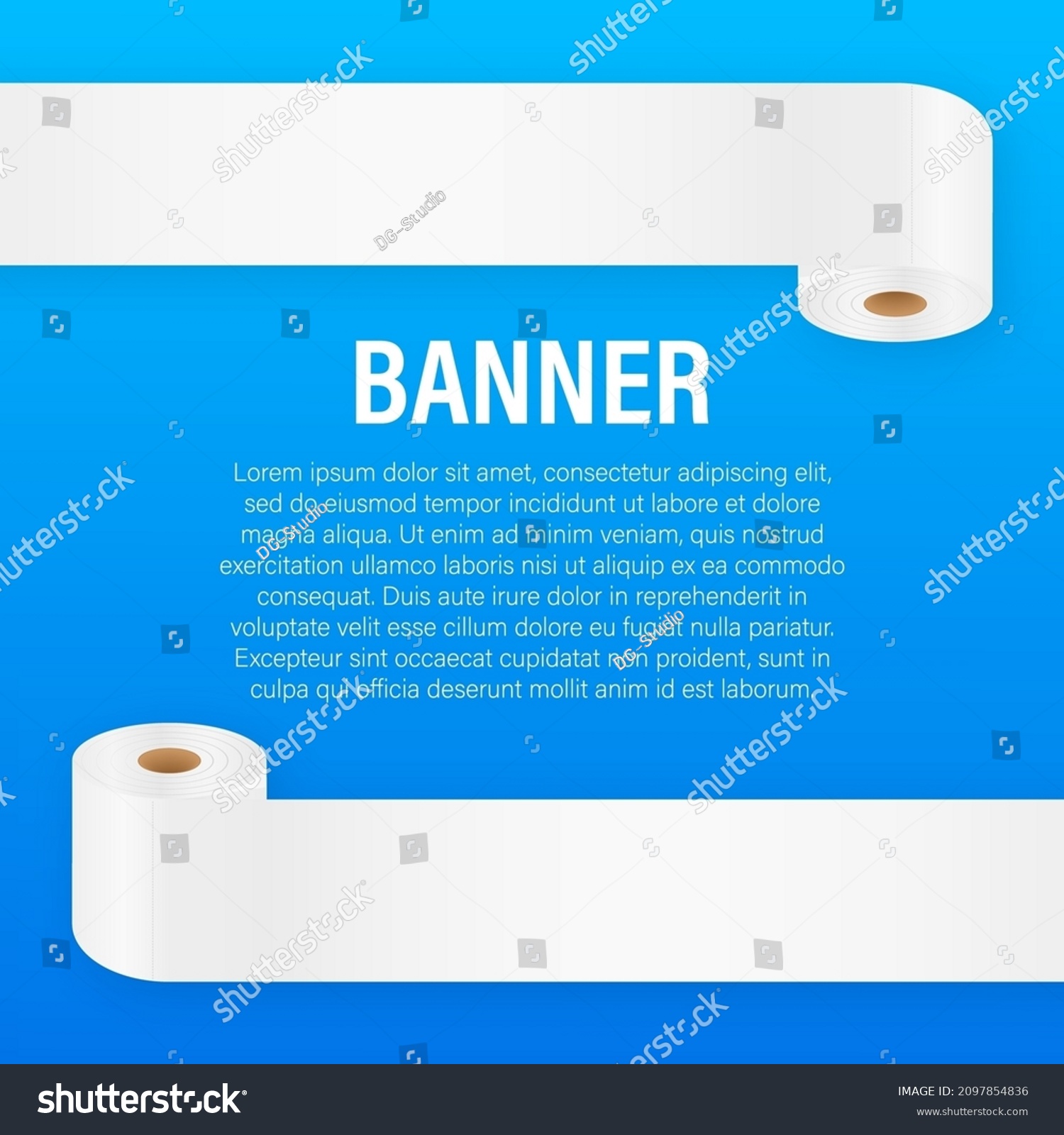 Vintage Toilet Paper Banner Flat Pattern Stock Vector (Royalty Free