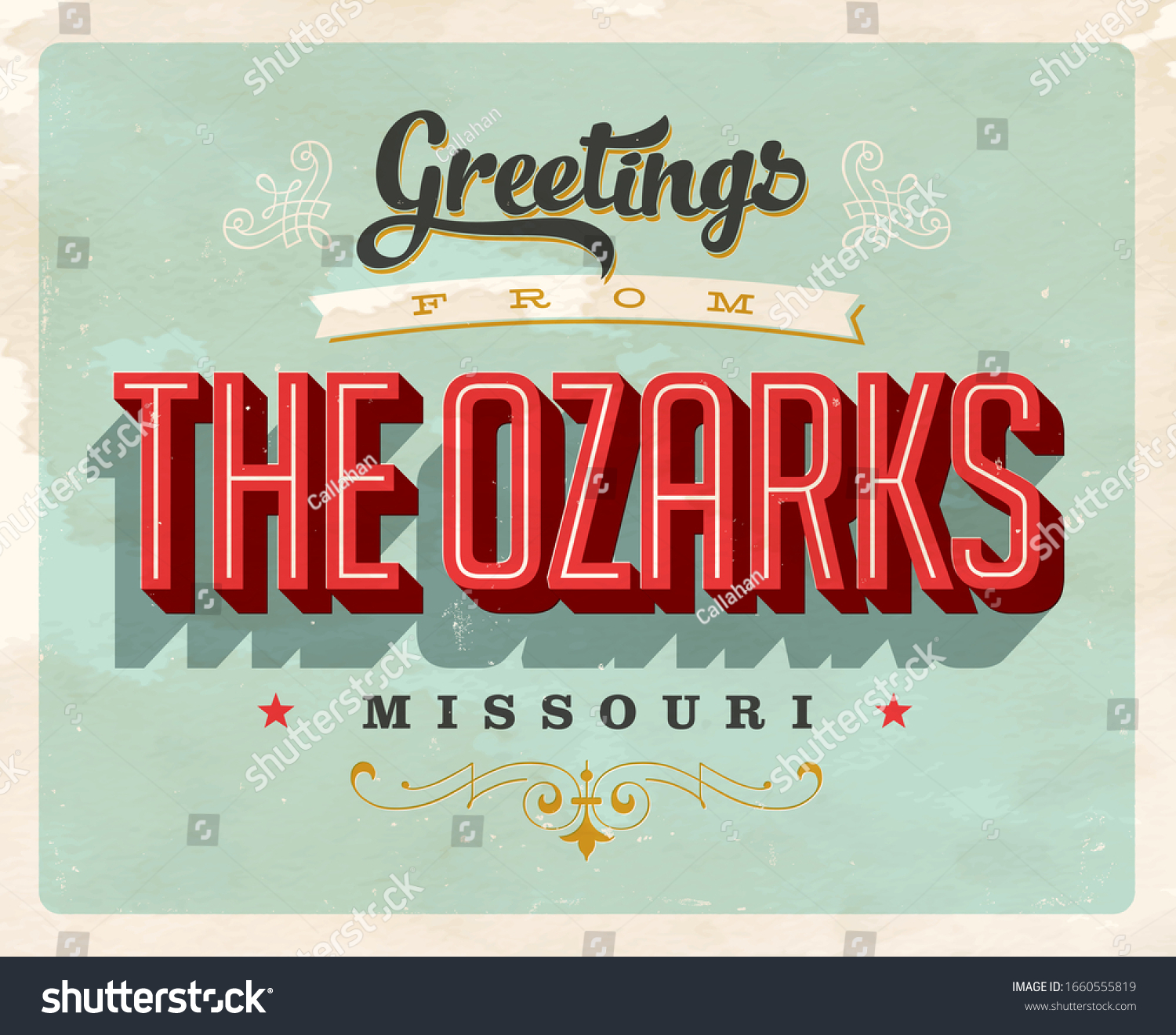 SVG of Vintage Touristic Greeting Card - Vector EPS10. Grunge effects can be easily removed for a brand new, clean sign. svg