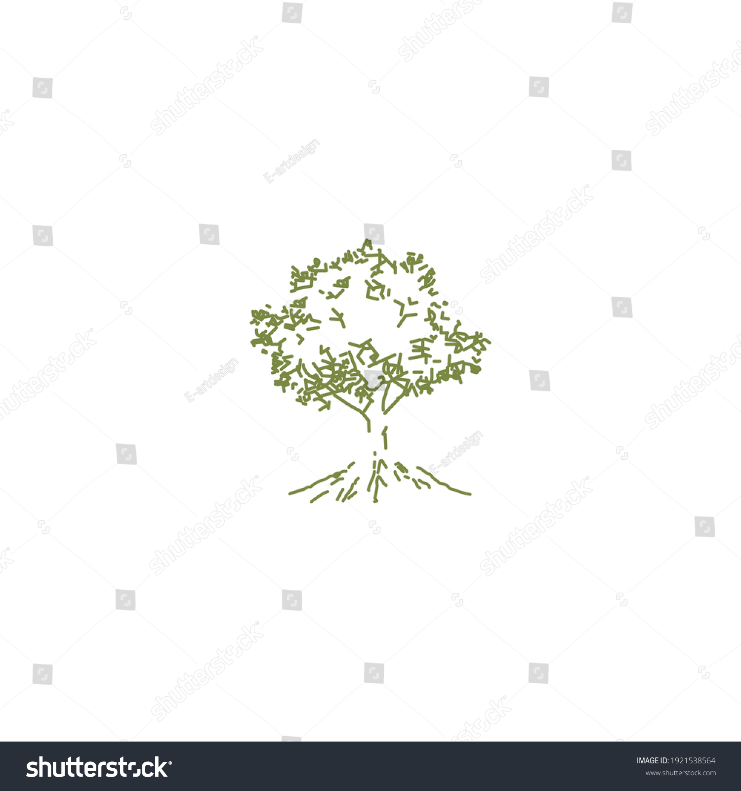 Vintage Tree Logo Design Stock Vector (Royalty Free) 1921538564 ...