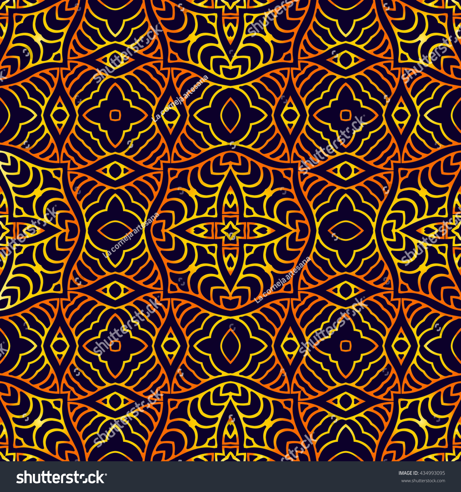 Vintage Tribal Ethnic Backdrop Seamless Texture Stock Vector (Royalty ...