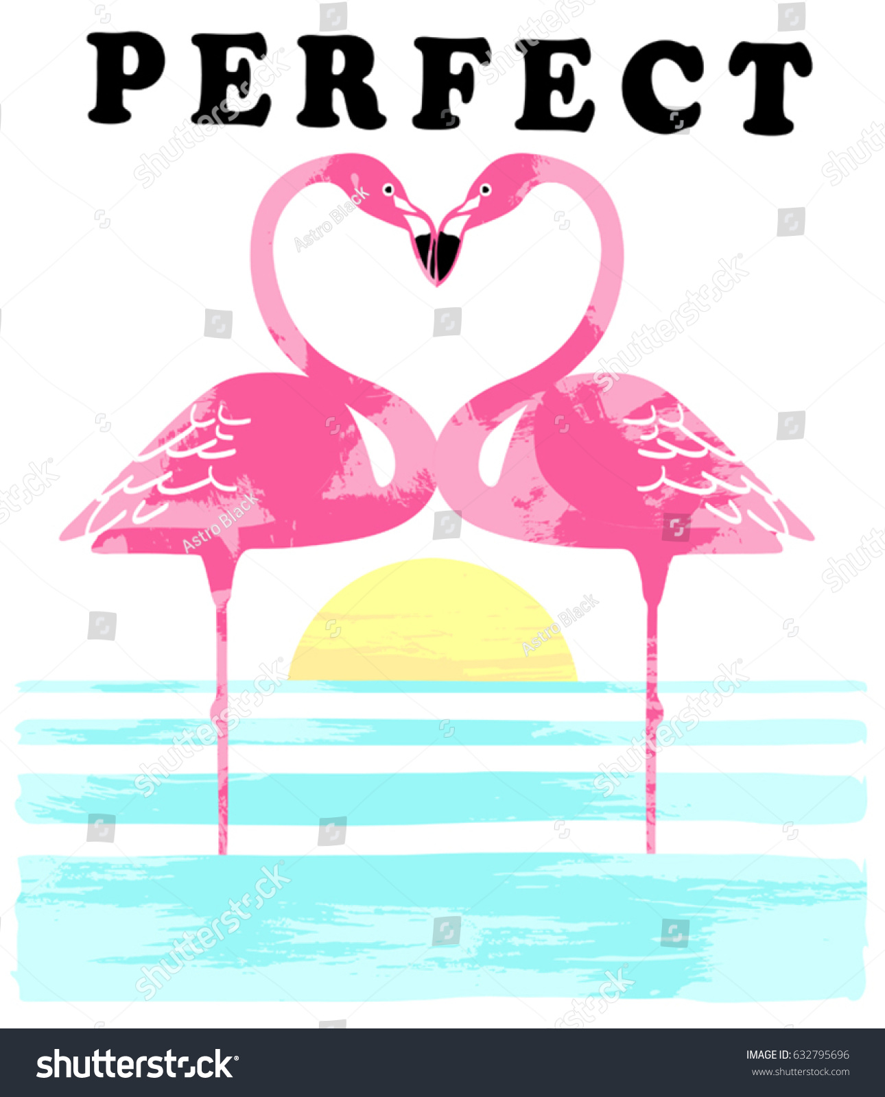 Vintage Tropical Graphic Summer Graphic Flamingo Stock Vector Royalty Free 632795696