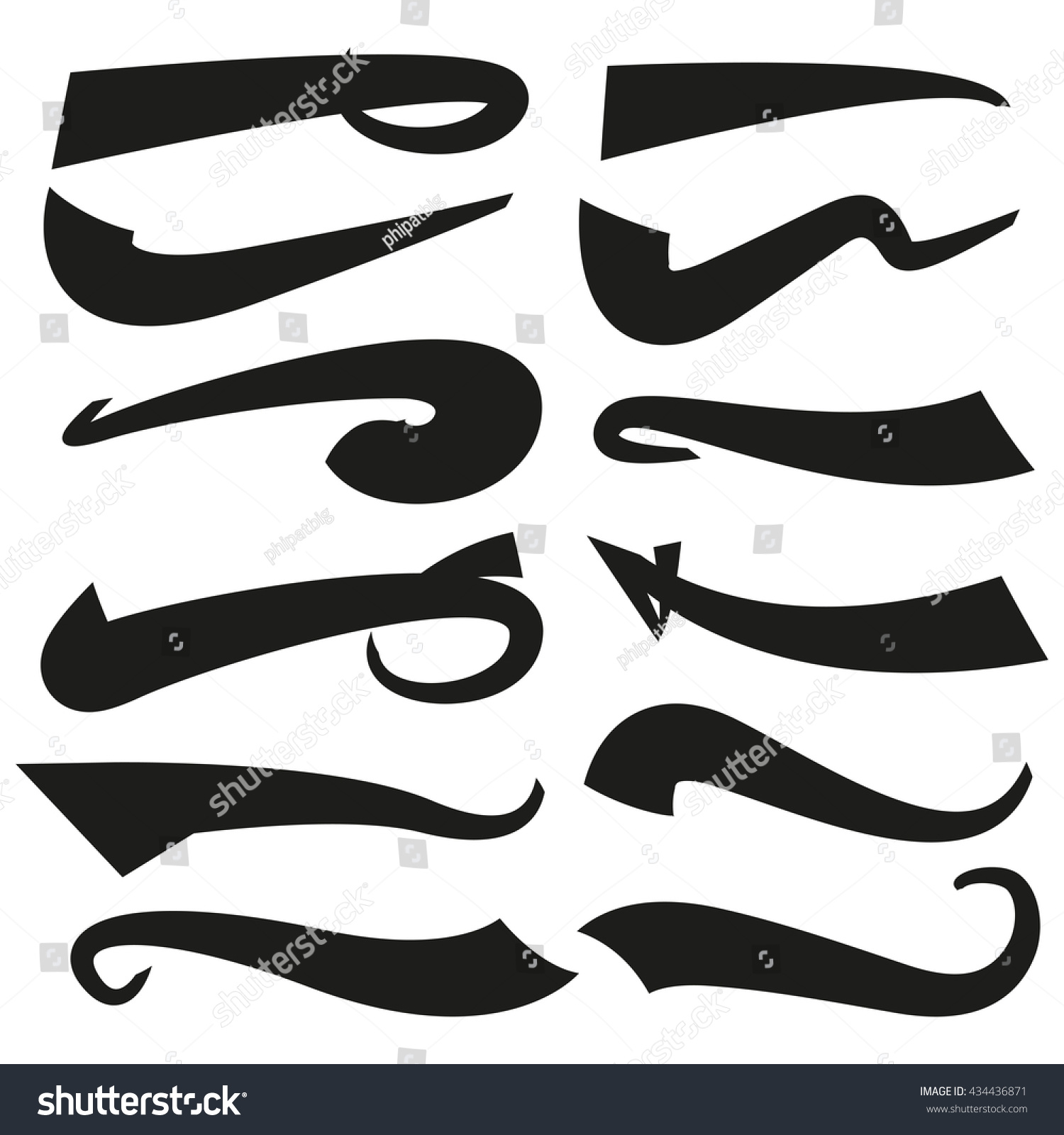 Vintage Type Tail Set Underlines Lettering Stock Vector (Royalty Free ...
