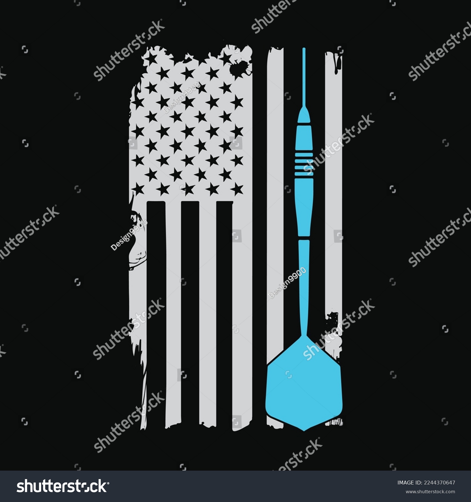 SVG of Vintage USA American Flag for Dart Players svg
