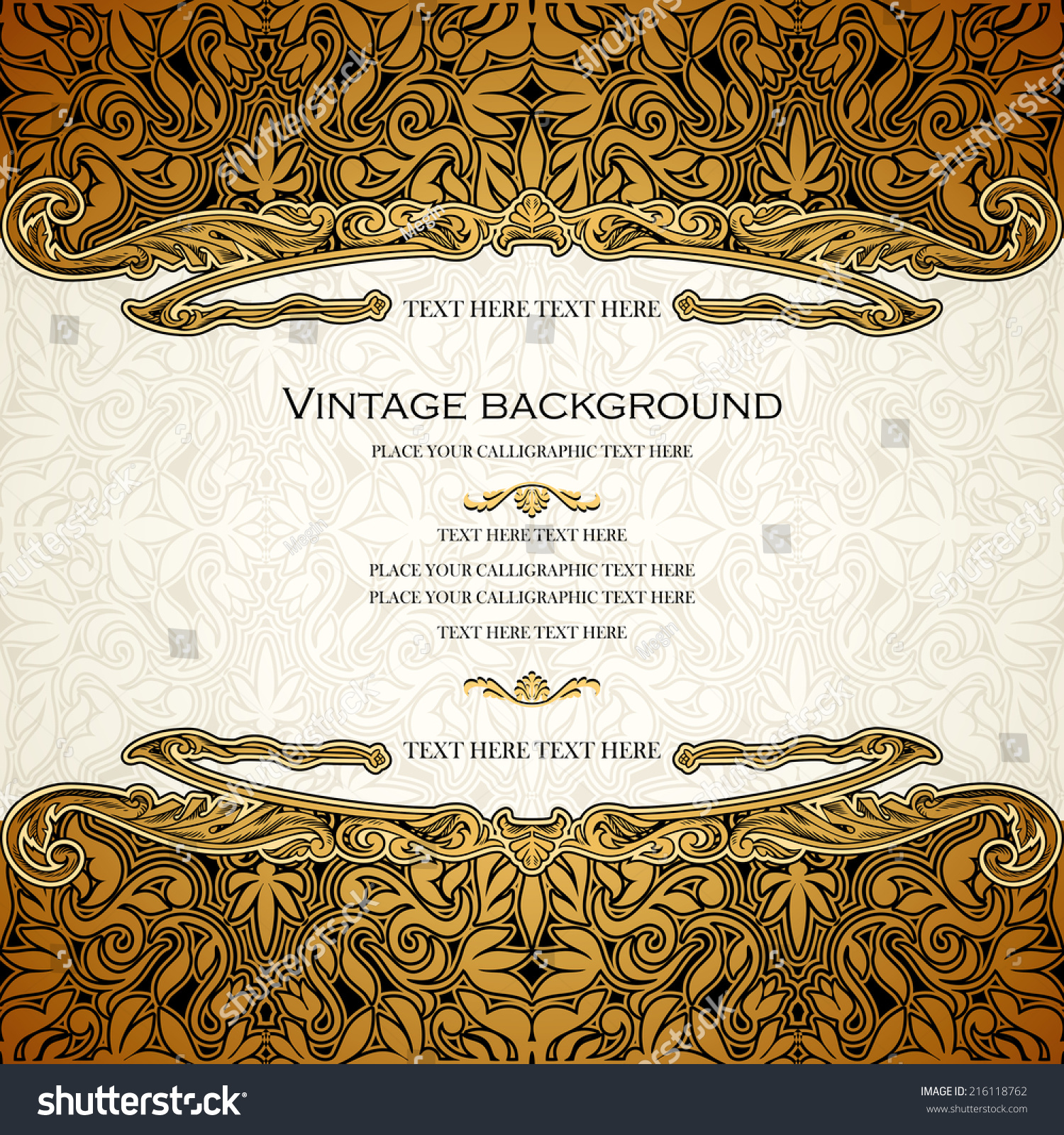 vintage vector card design royal gold stock vector (royalty