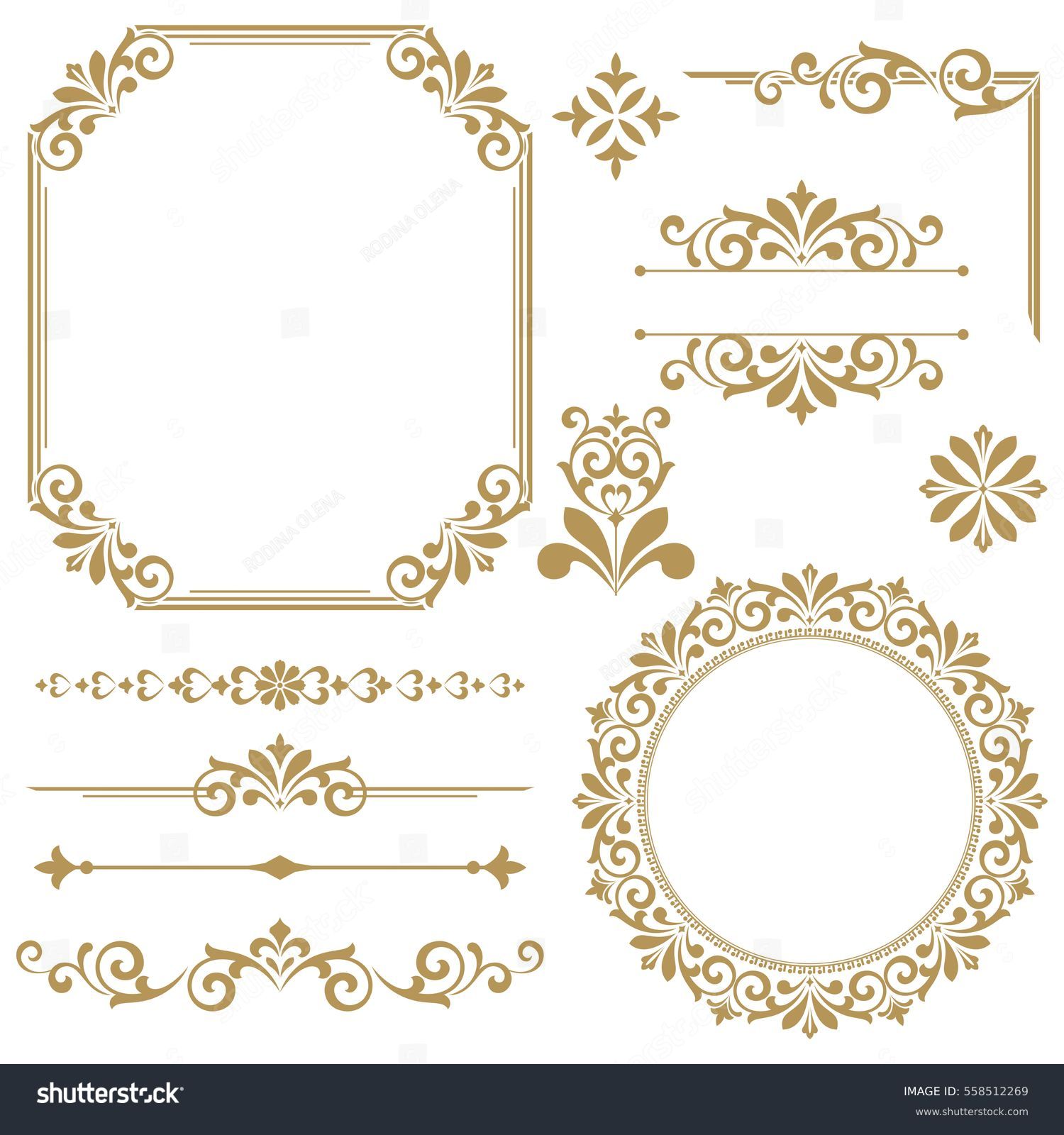 menu elements set vintage vector design Stock Elements Floral Vintage Vector Set Design Vector