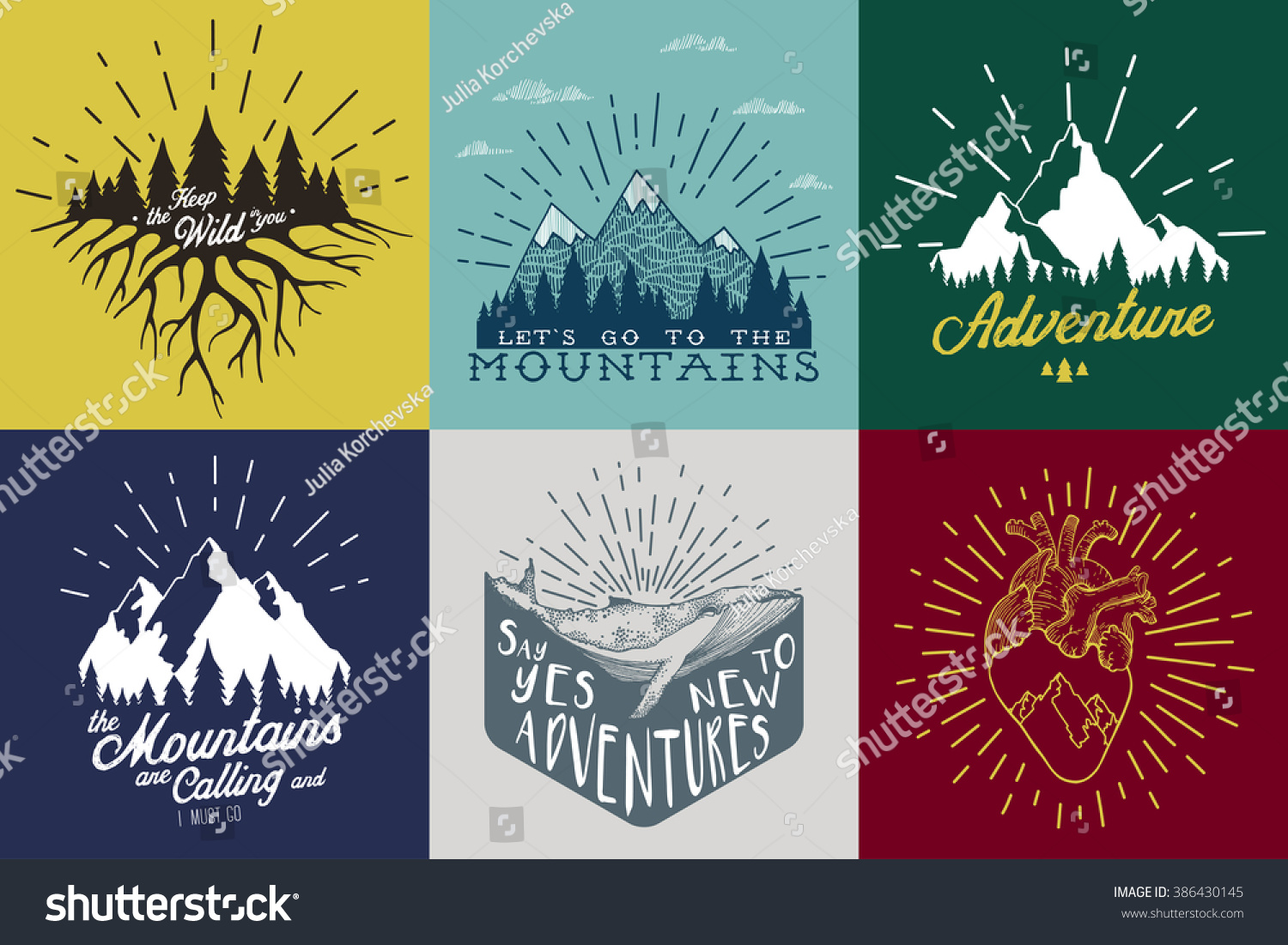 Vintage Vector Set Inspirational Motivational Posters Stock Vector ...