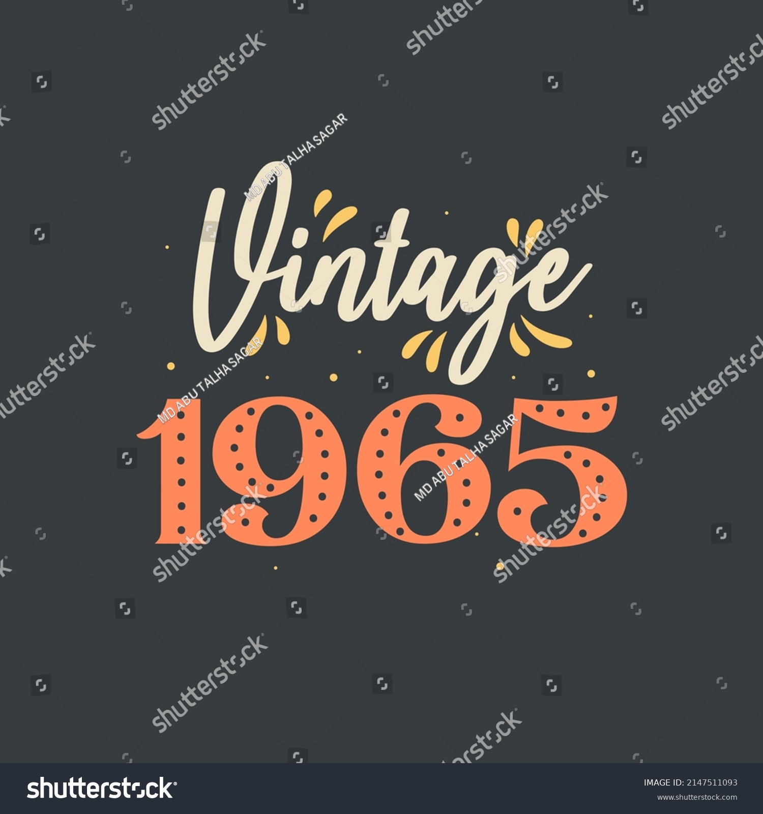 SVG of Vintage 1965. 1965 Vintage Retro Birthday svg
