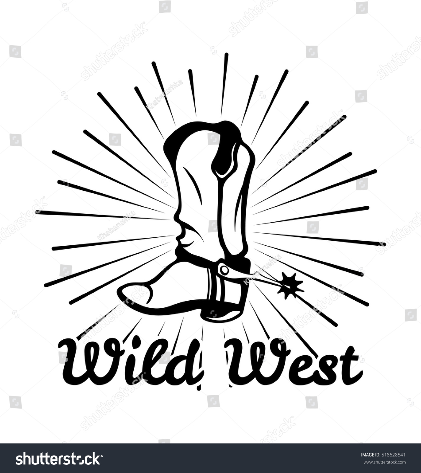 Vintage Western Cowboy Boot Wild West Stock Vector 518628541 - Shutterstock