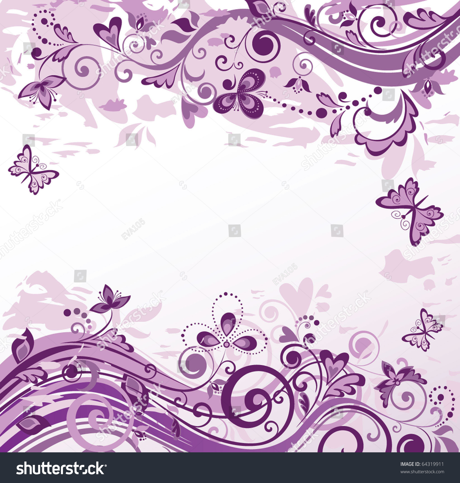 Violet Floral Background Stock Vector Illustration 64319911 : Shutterstock