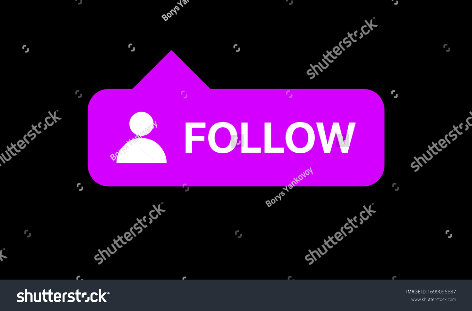 Violet Follow Button Vector Illustration On Stock Vector Royalty Free