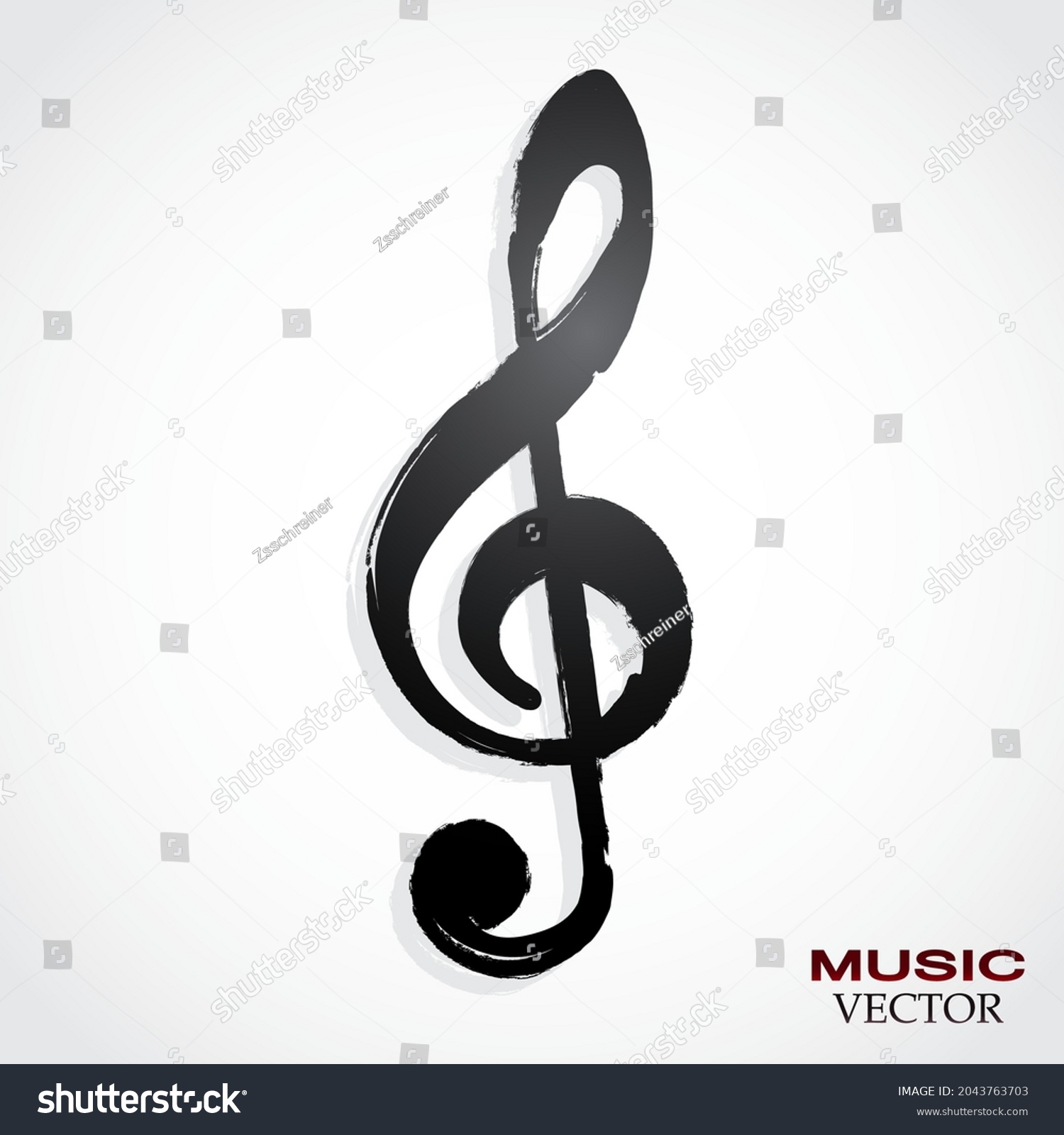 Violin Clef Paintbrush Style Music Logo Stock Vector (Royalty Free ...