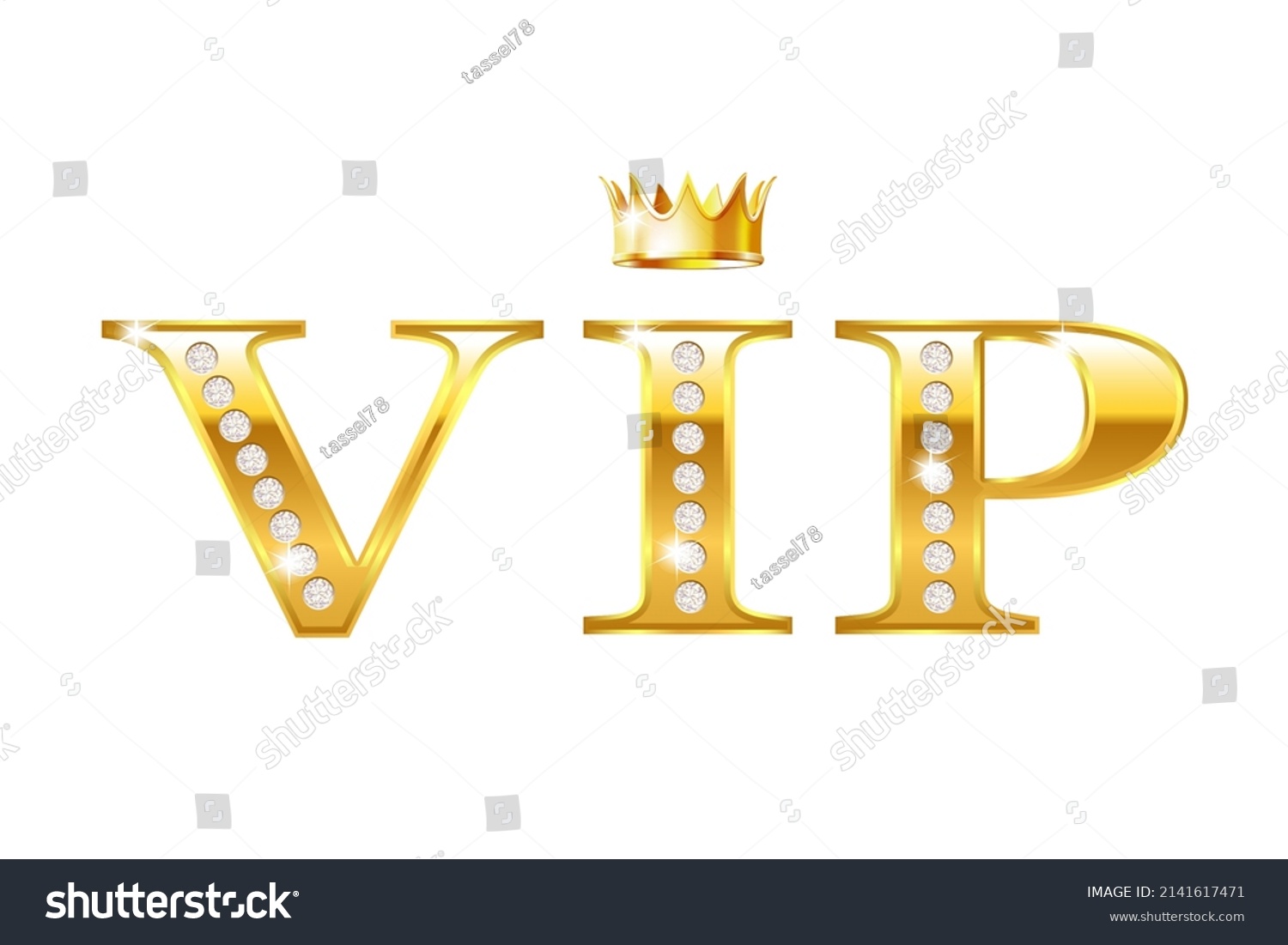 Vip Card Golden Letters Diamonds Vector Stock Vector (Royalty Free ...