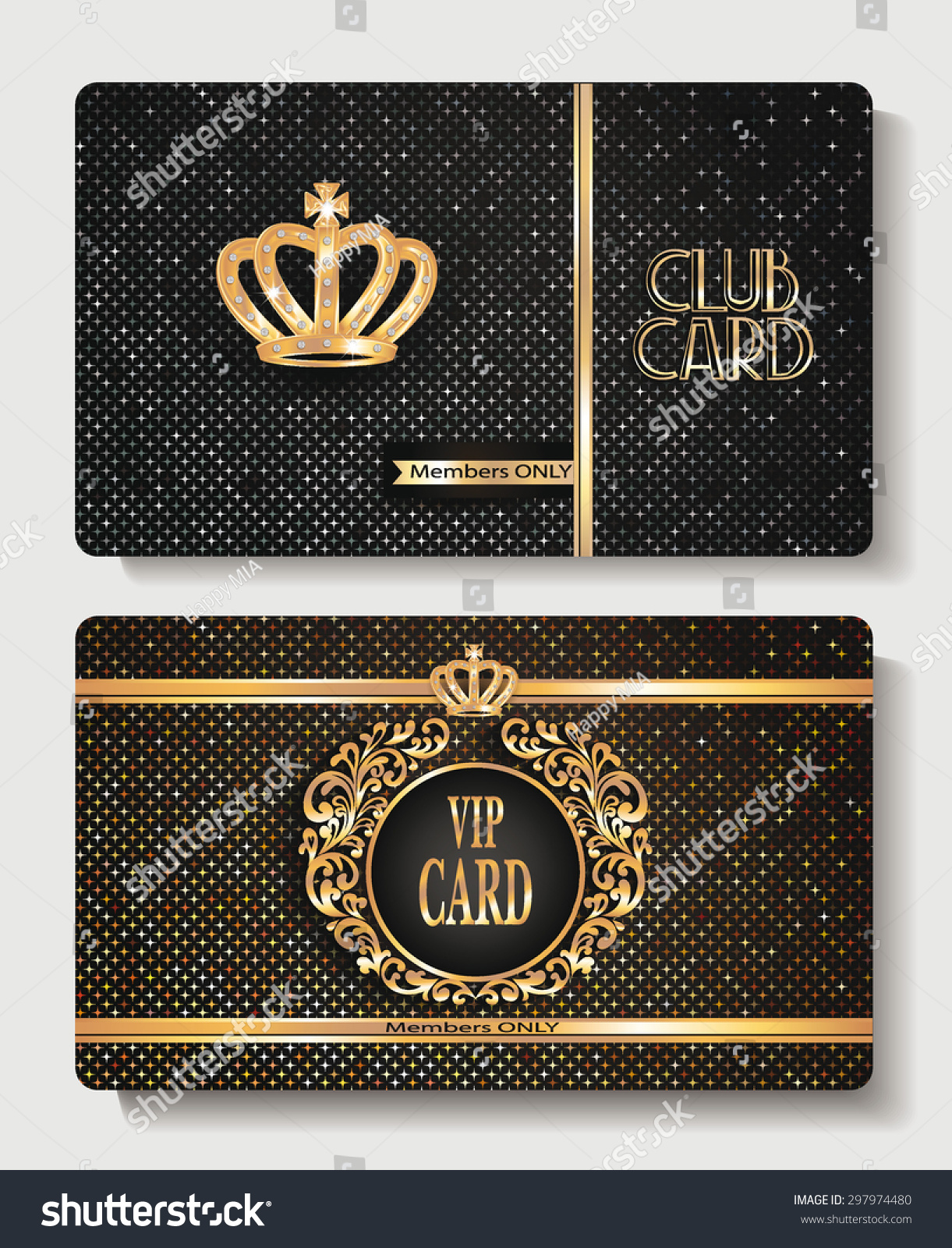 Vip Club Cards Crown Stock Vector (Royalty Free) 297974480 | Shutterstock