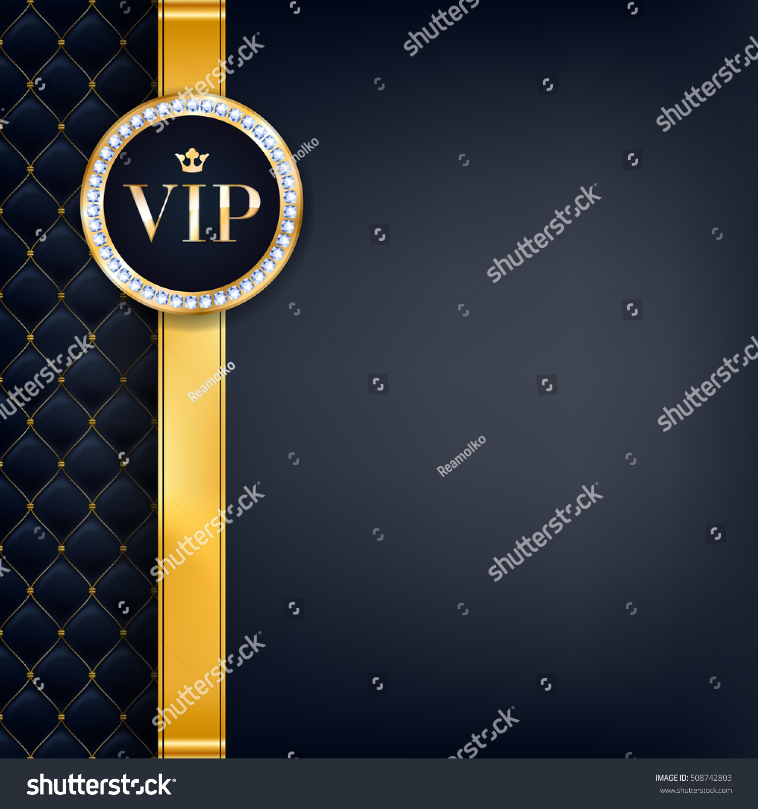 stock vector vip party premium invitation card poster flyer black and golden design template quilted pattern 508742803