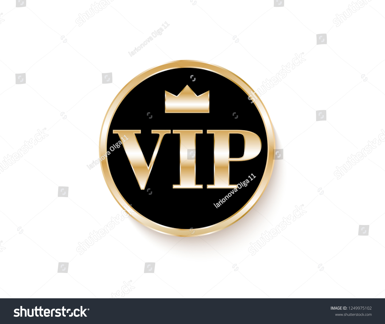 Vip Round Sticker Gold Stock Vector (Royalty Free) 1249975102 ...