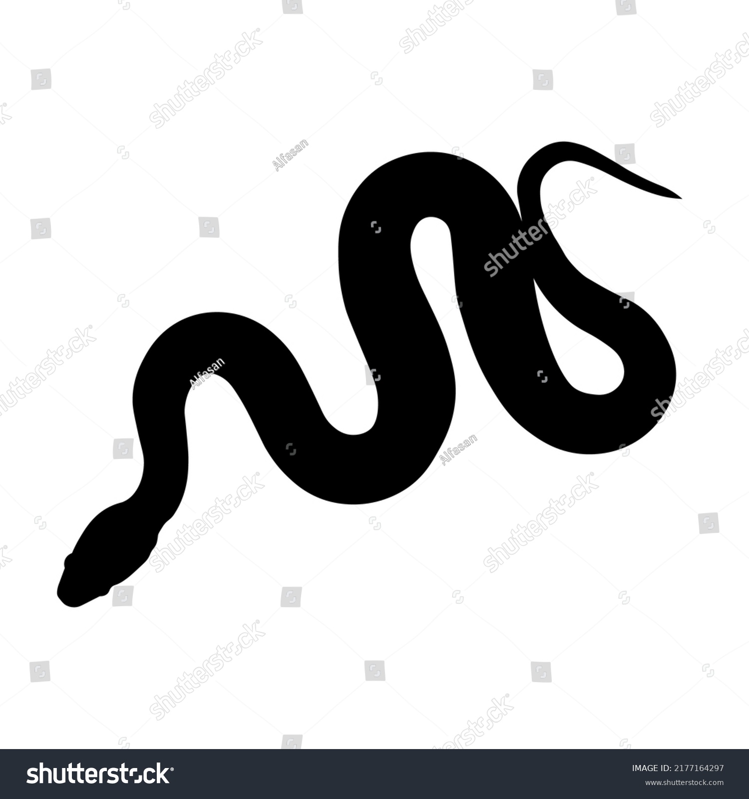 Viper Silhuette Snake Contour Isolaited Vector Stock Vector (Royalty ...