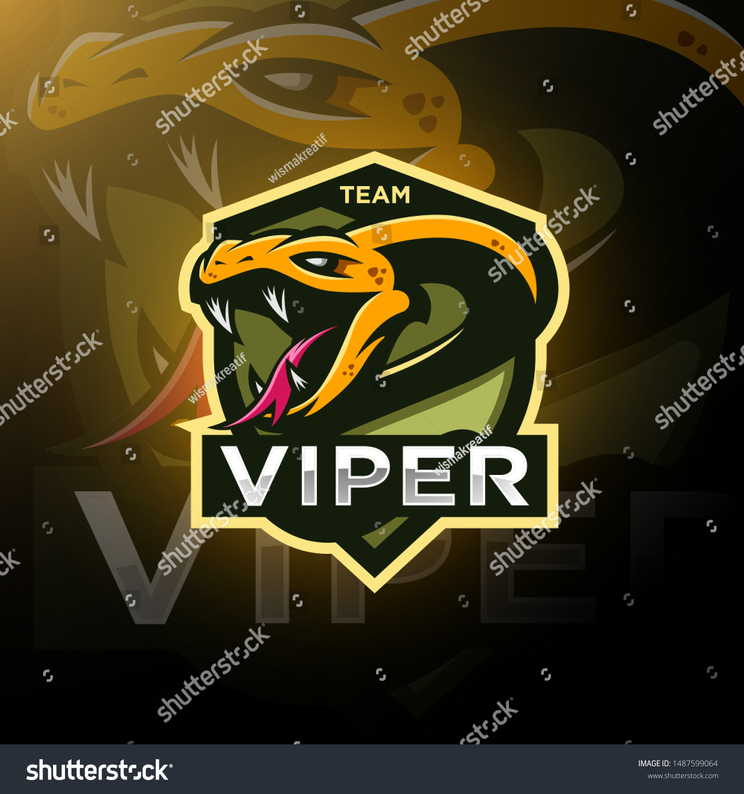 Viper Snake Head Esport Logo Gaming Stock Vector (Royalty Free) 1487599064