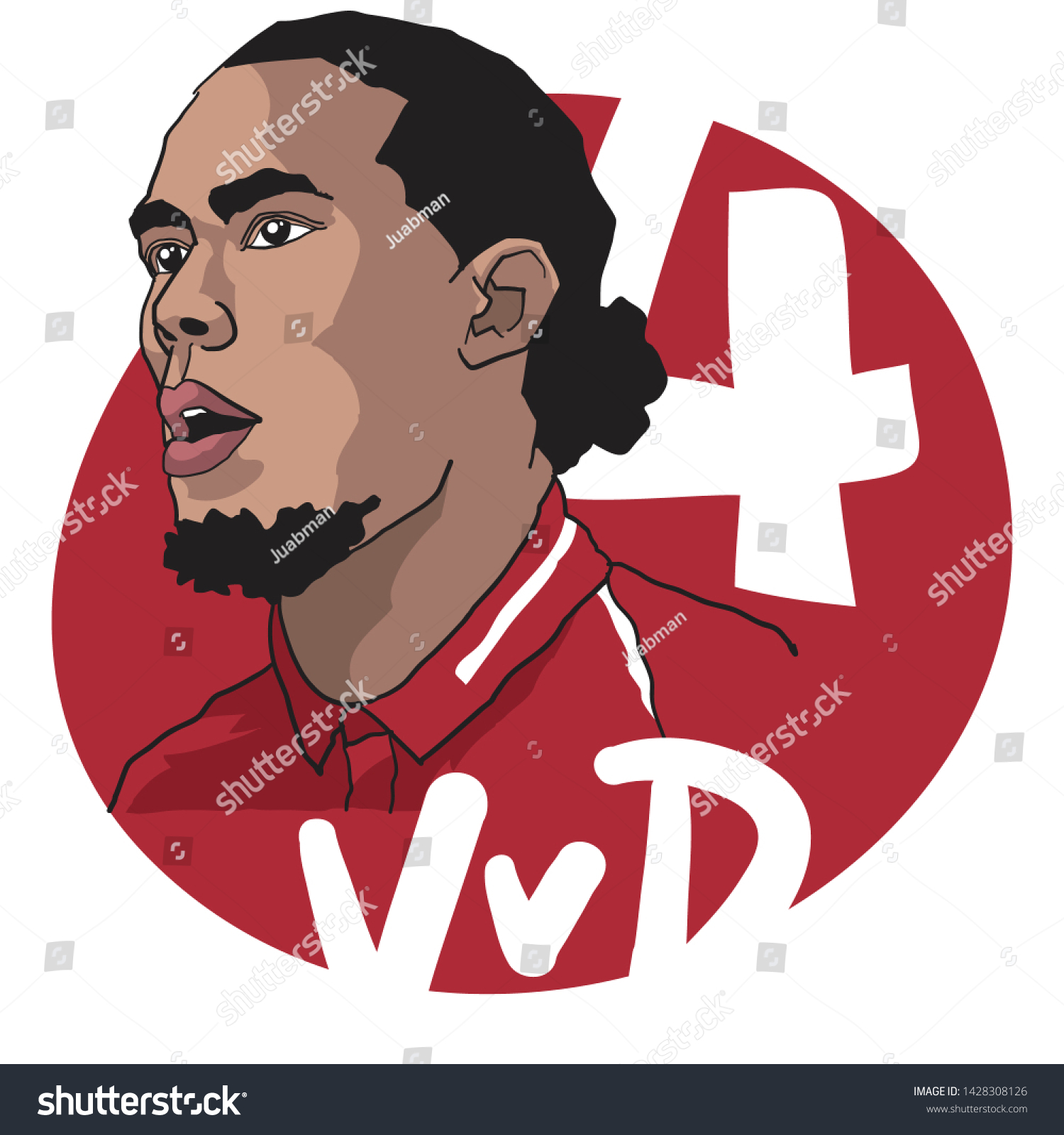 Virgil Van Dijk Dutch Professional Footballer Stock Vector Royalty Free 1428308126 Shutterstock