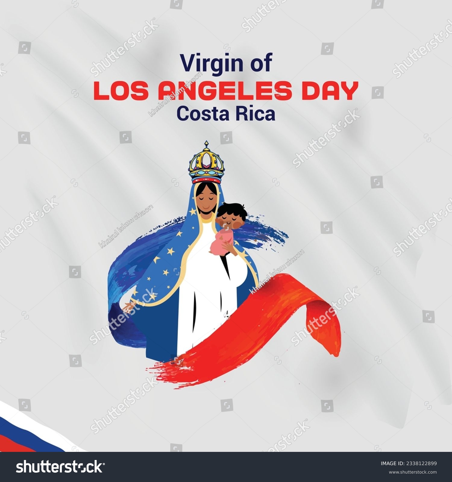 SVG of Virgin of Los Angeles Day in Costa Rica Vector Design Social Media Design svg