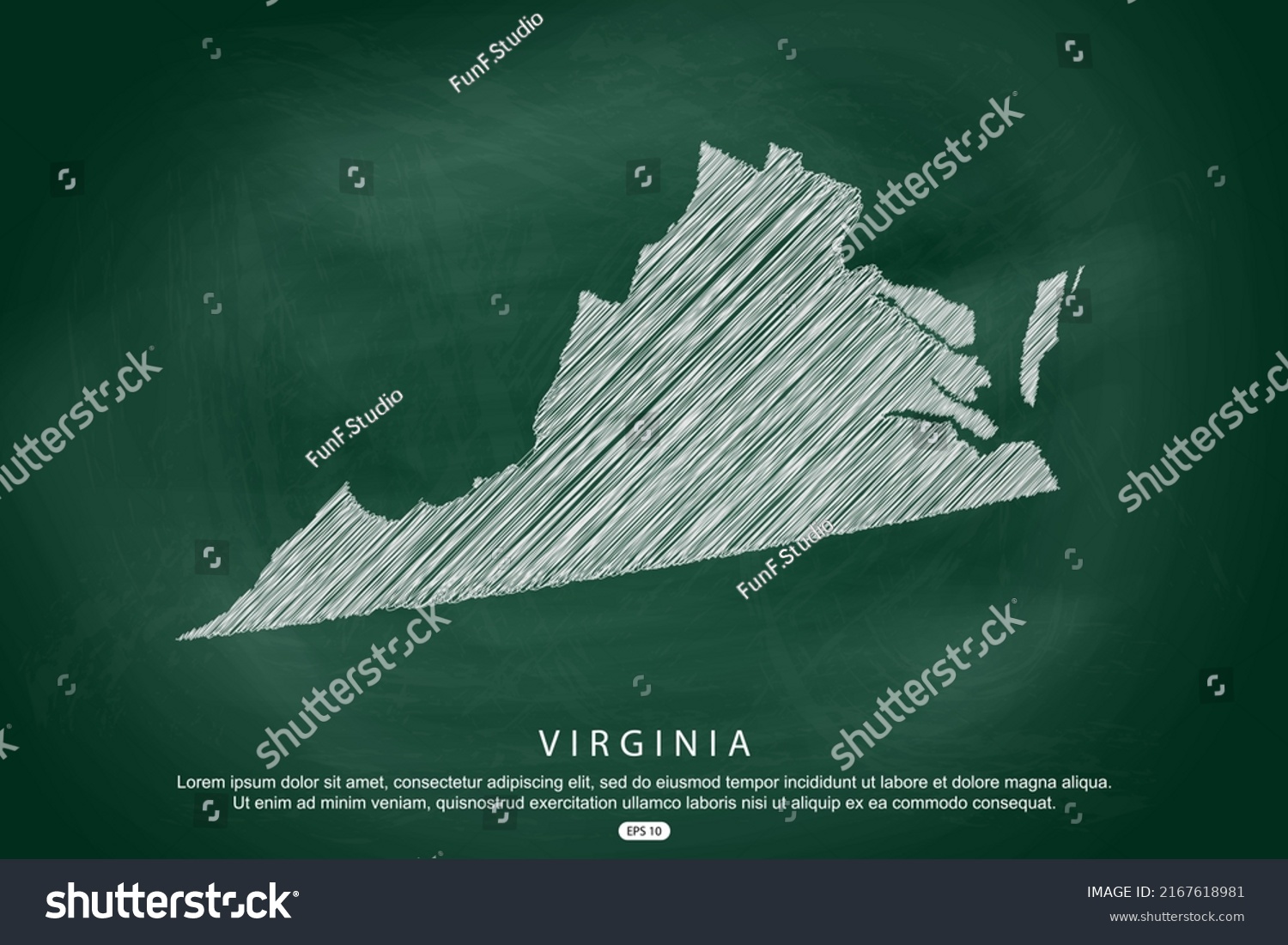 Virginia Map Usa United States America Stock Vector (Royalty Free ...